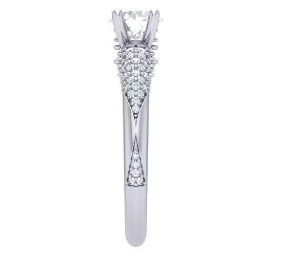 Solitaire Engagement Wedding Rings Double halo Bridal Ring 3D print model