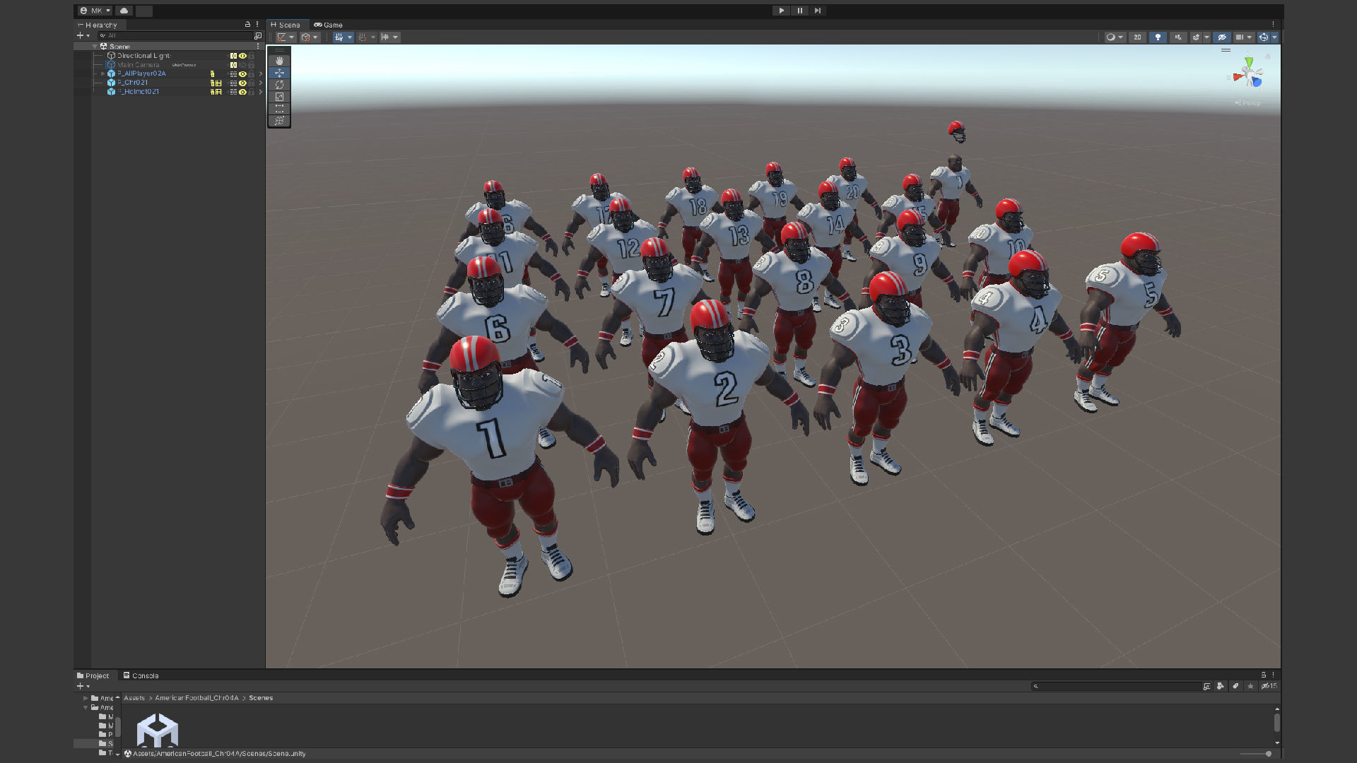 American Football Touchdown Character 04A Low-poly 3D model_7