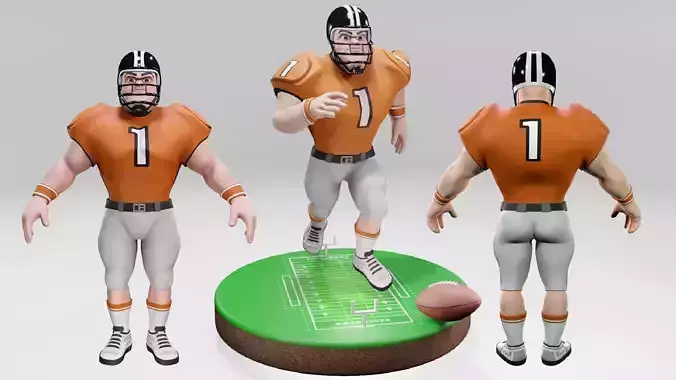 American Football Touchdown Character 05