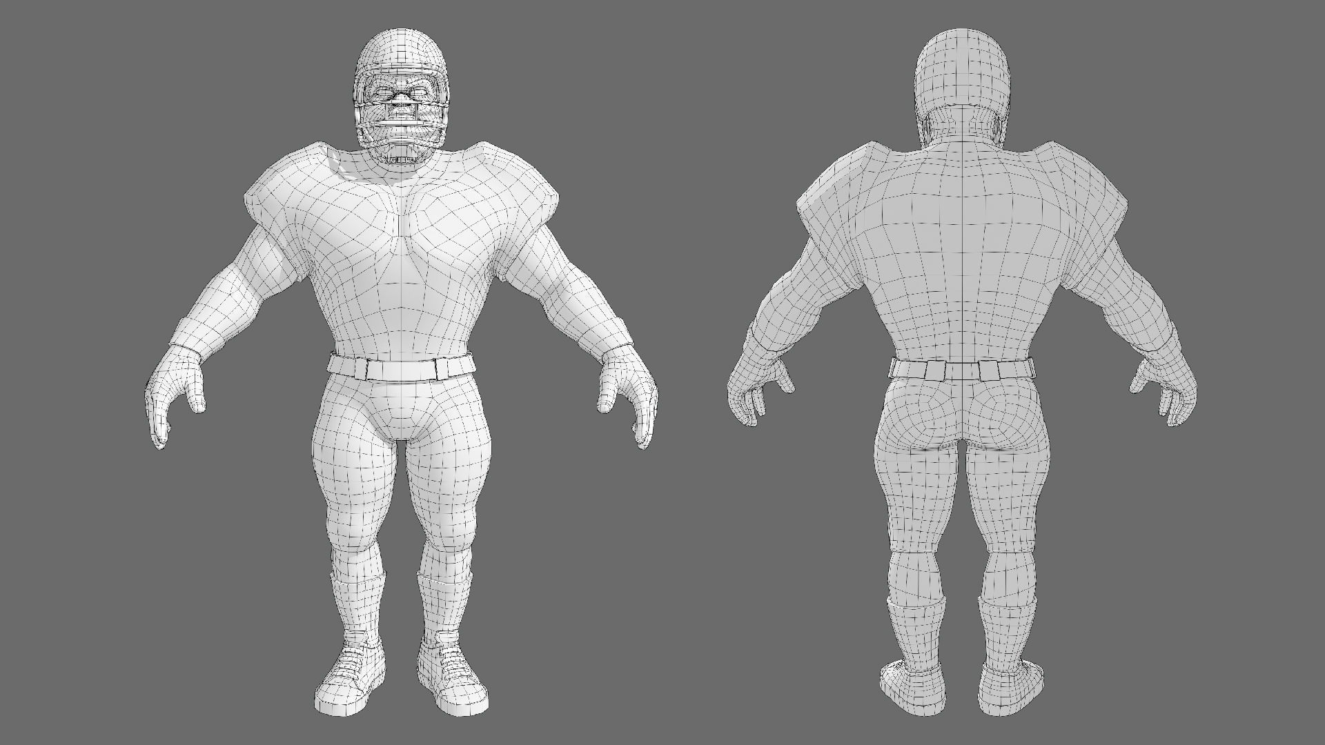 American Football Touchdown Character 05A Low-poly 3D model_6
