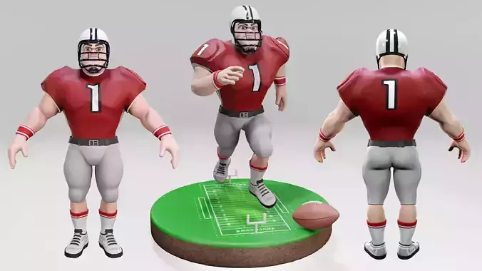 American Football Touchdown Character 06