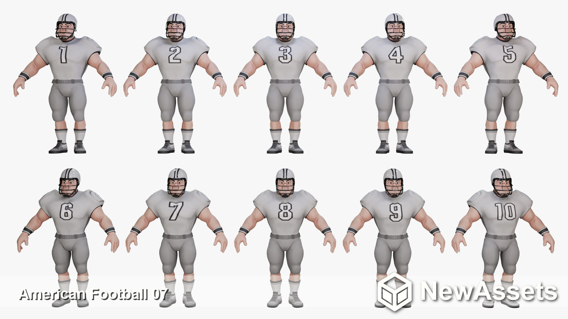 American Football Touchdown Character 06 Low-poly 3D model_4