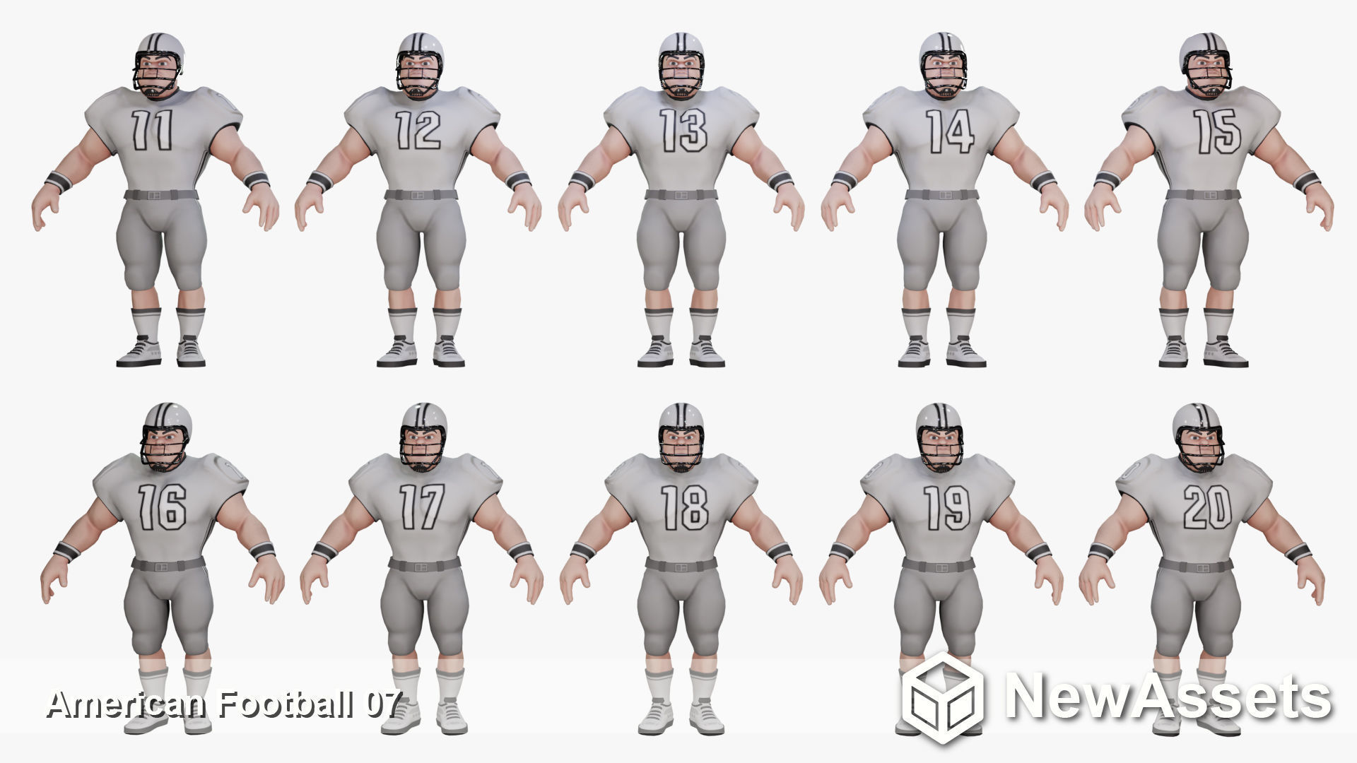 American Football Touchdown Character 06 Low-poly 3D model_5