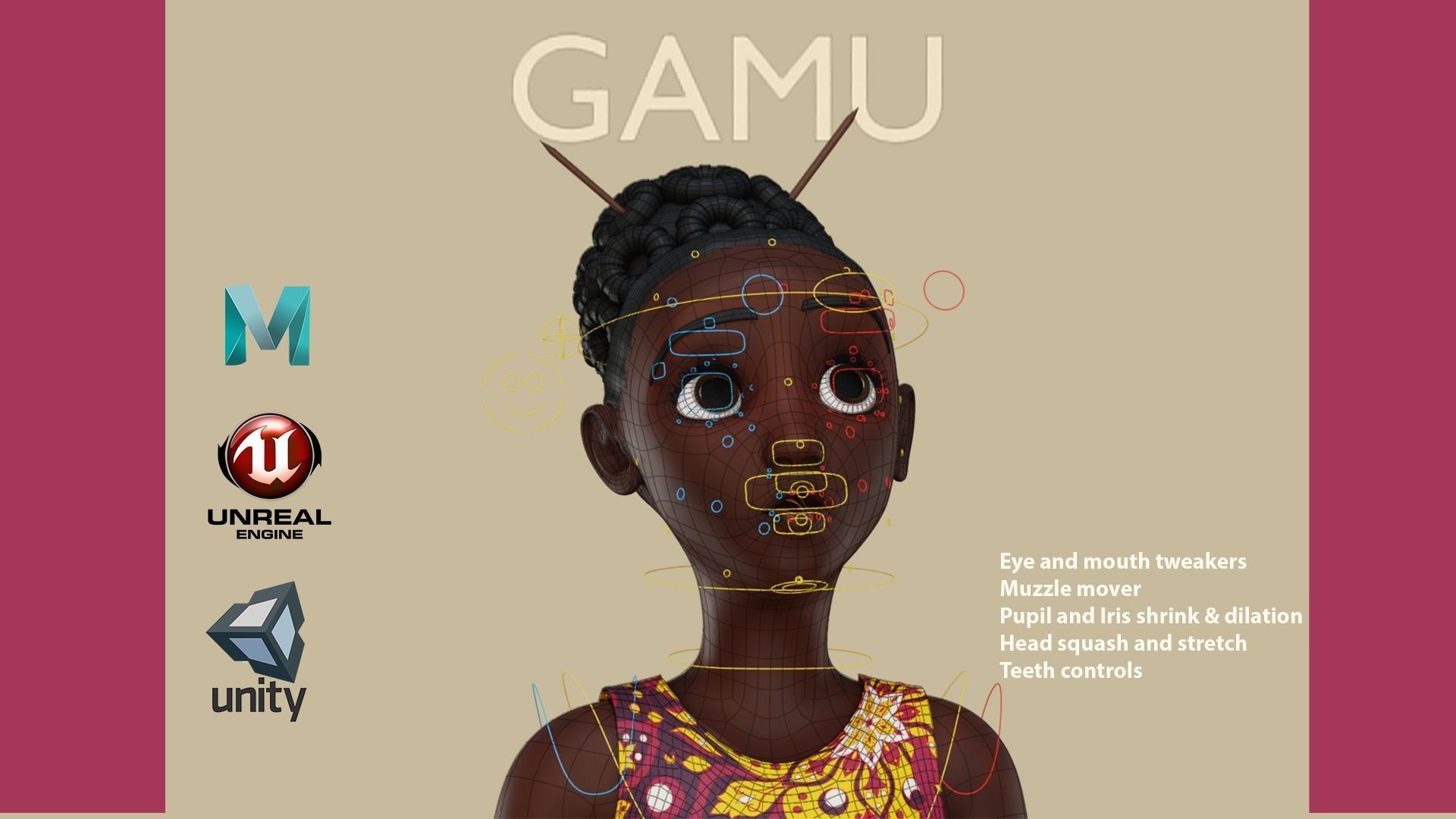 GAMU RIG MAYA VERSION Low-poly 3D model_8