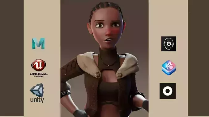 GAMU RIG MAYA VERSION Low-poly 3D model