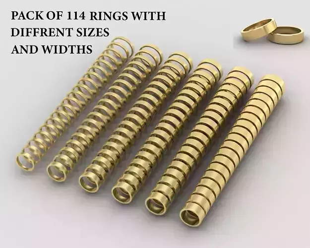 Pack of 114 rings in all sizes and widths 34-MWC 3D print model
