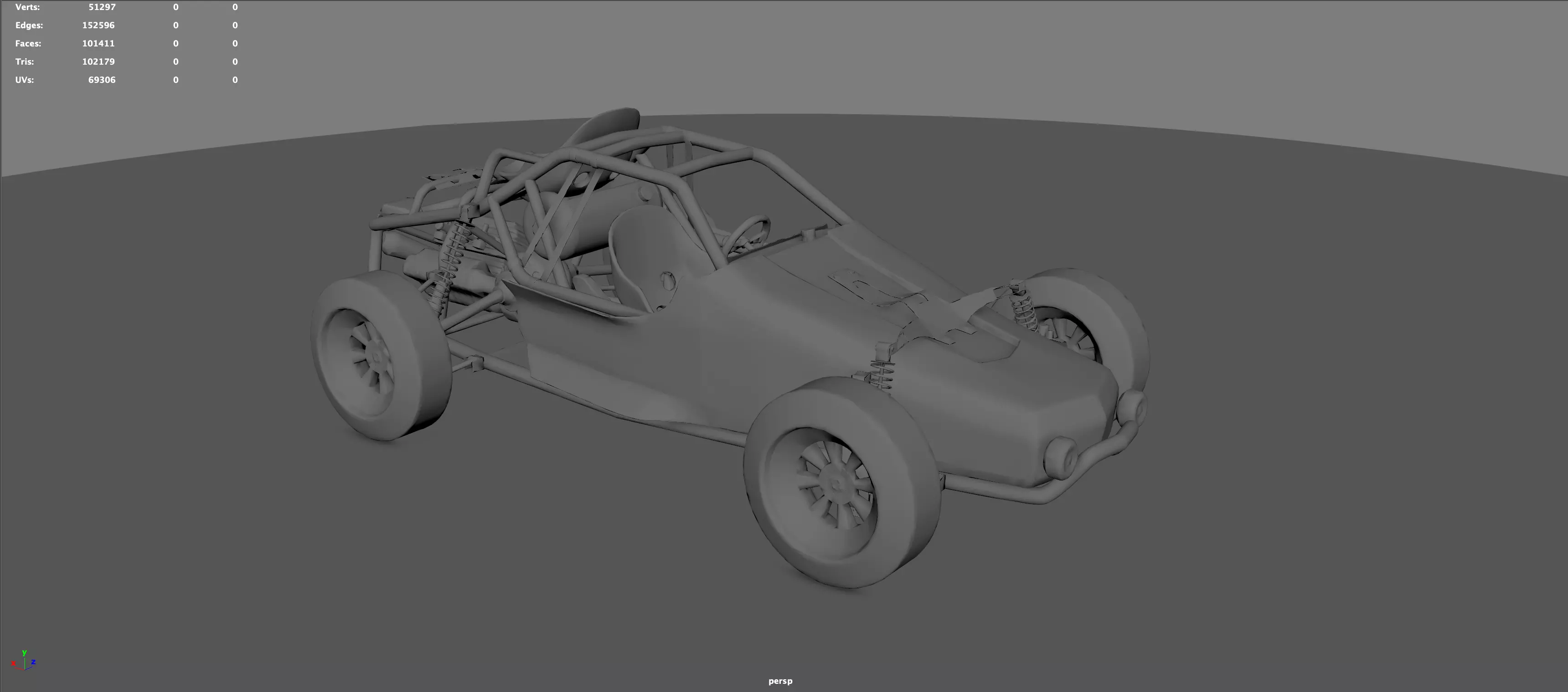 Dune Buggy PUBG Untextured Low-poly 3D model