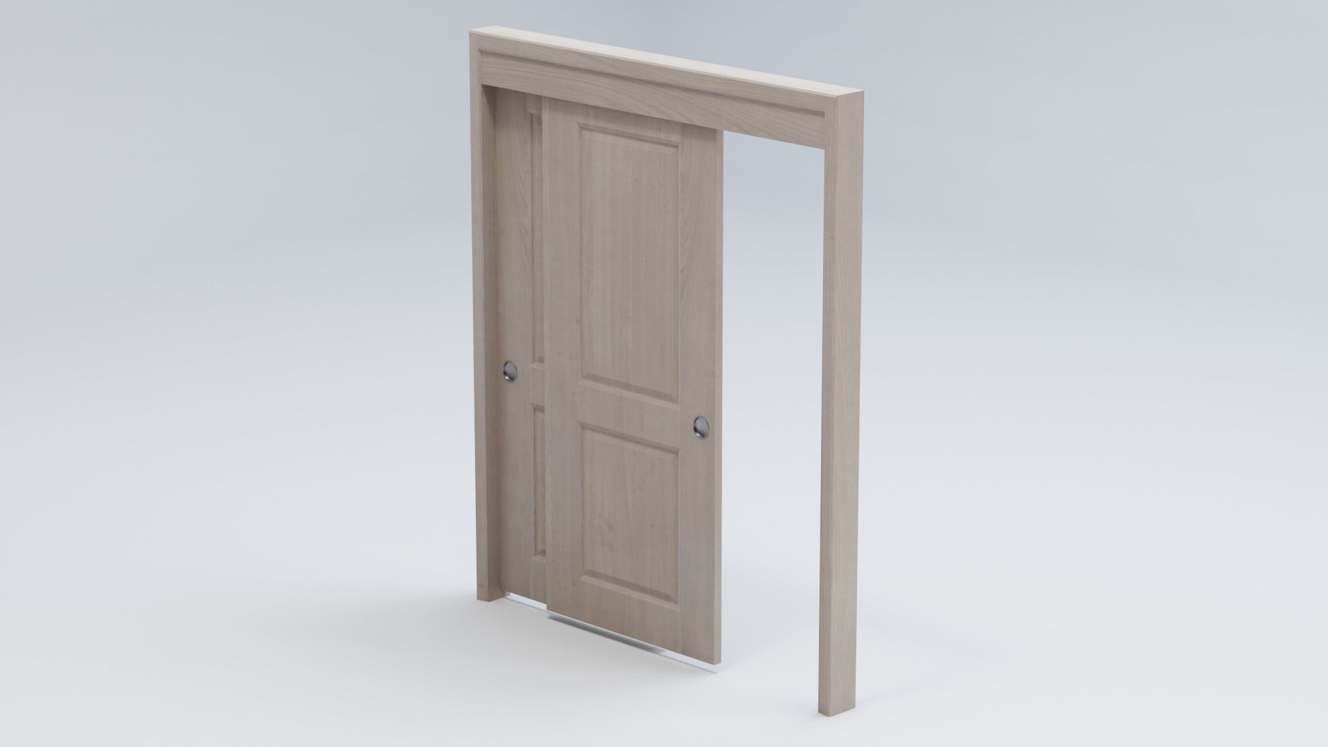 Sliding Closet Double Door 3D model_2