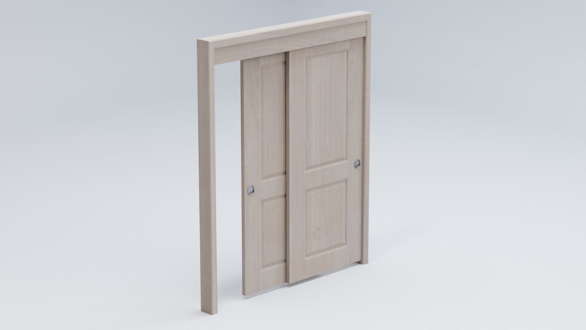 Sliding Closet Double Door 3D model_5