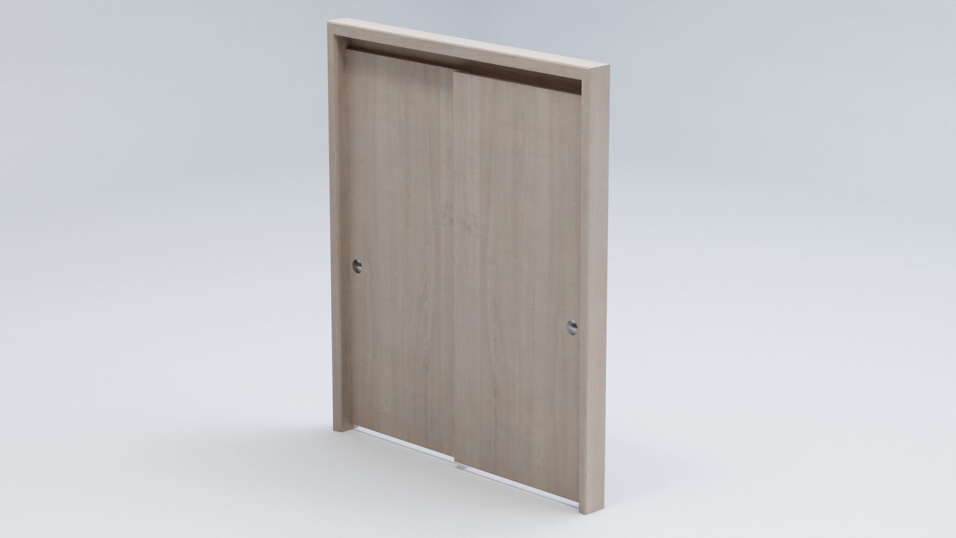 Sliding Closet Double Door 3D model_7