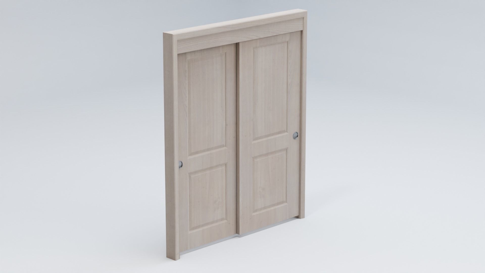 Sliding Closet Double Door 3D model_6
