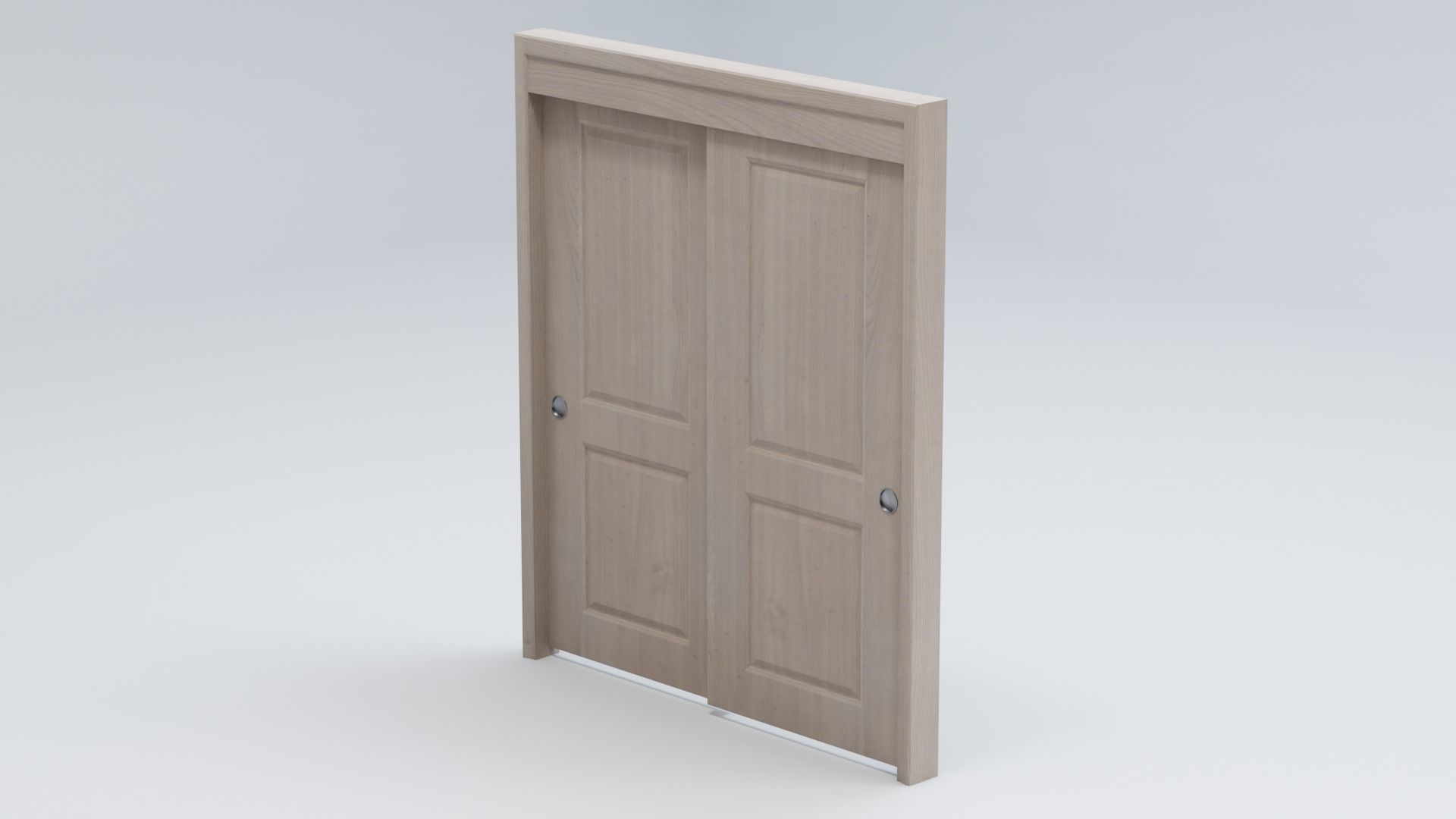 Sliding Closet Double Door 3D model_1