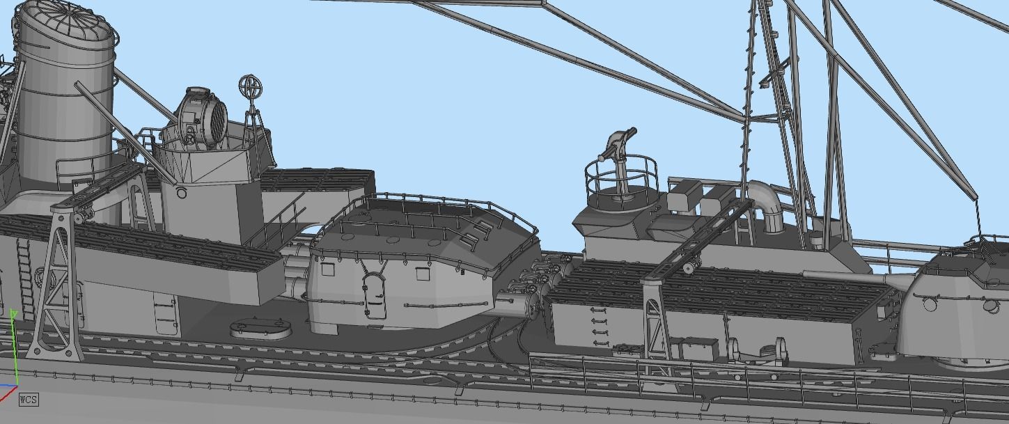 destroyer ship Low-poly 3D model_2