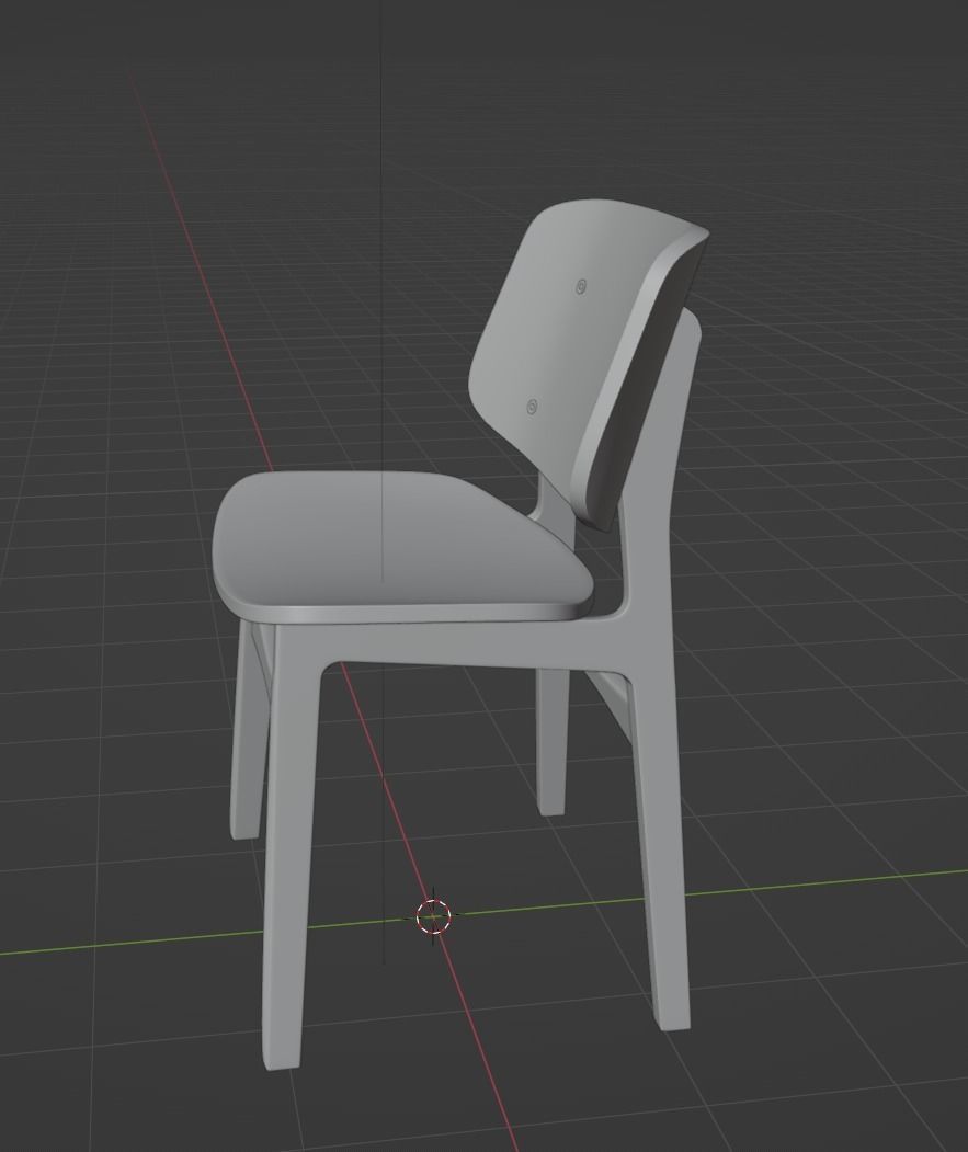 Chair wooden Free 3D model_2