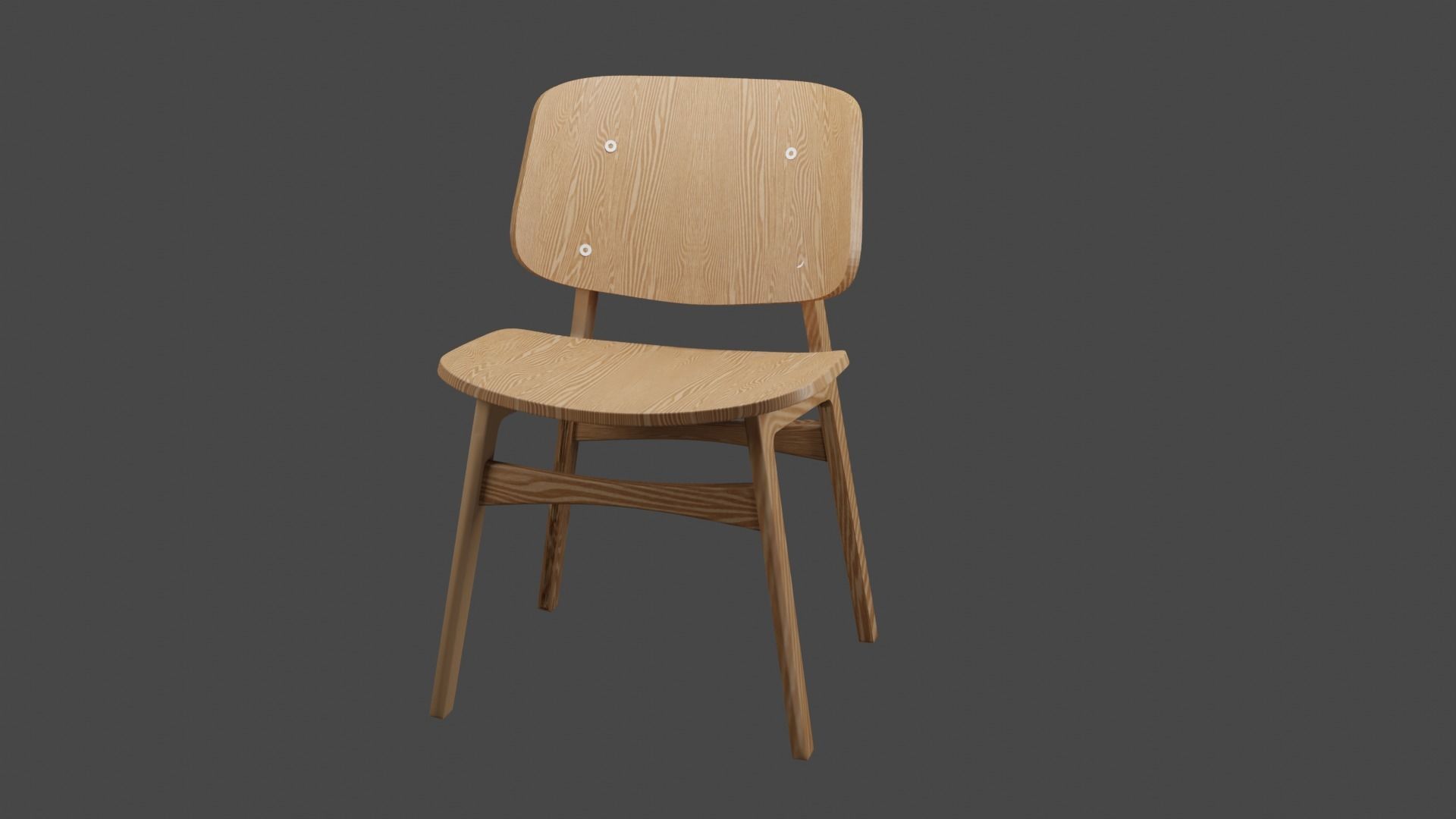 Chair wooden Free 3D model_1