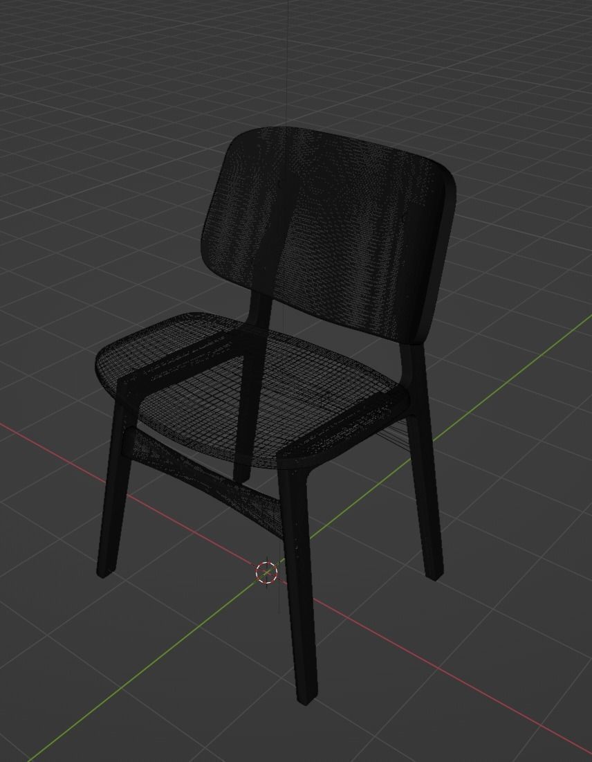 Chair wooden Free 3D model_3