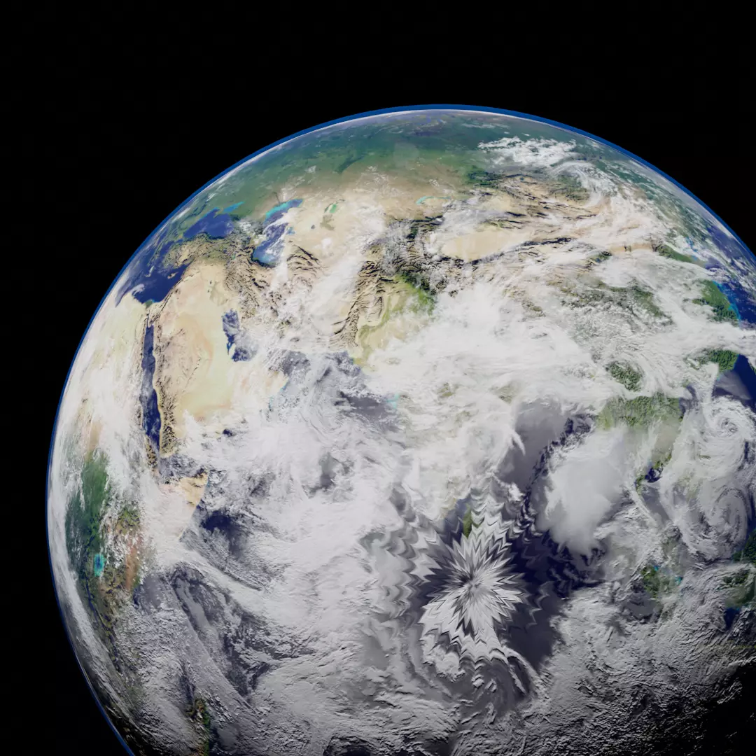 Earth from space furnished Free low-poly 3D model_0