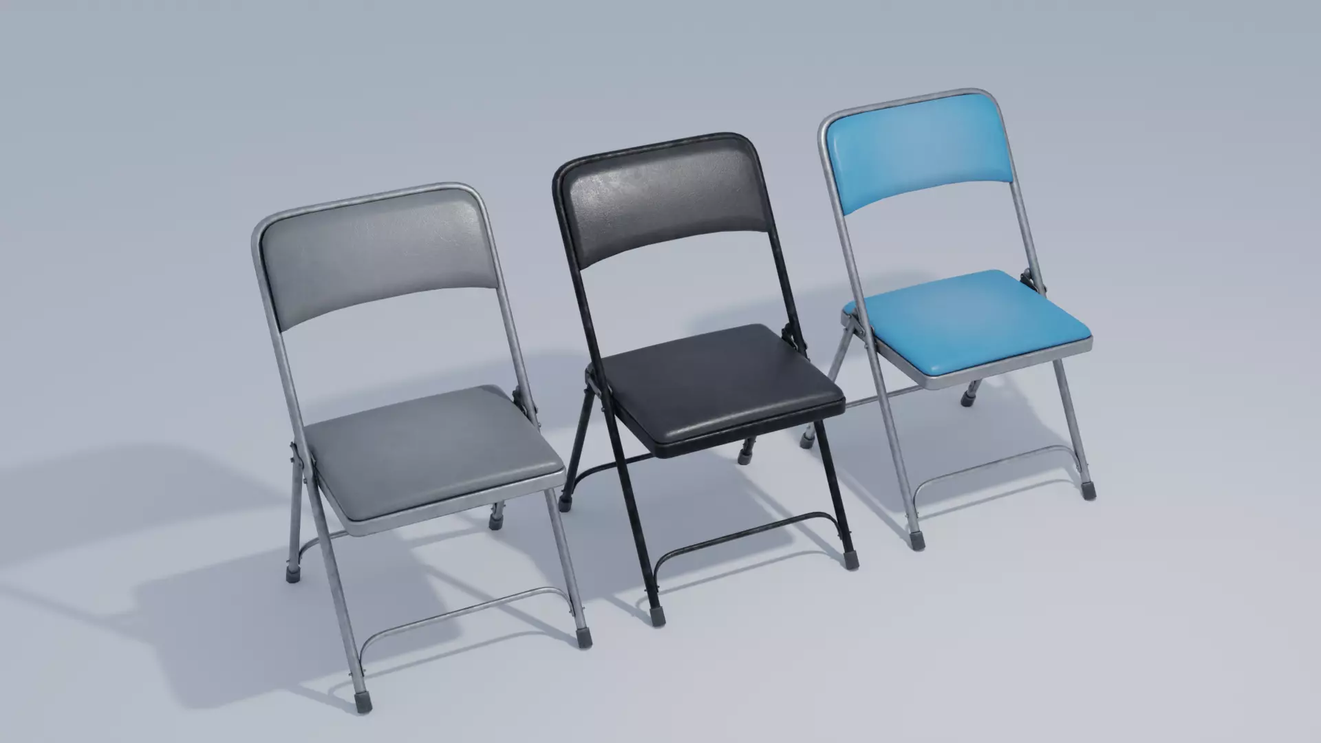 Folding Chair 4K and 2K Low-poly 3D model_0