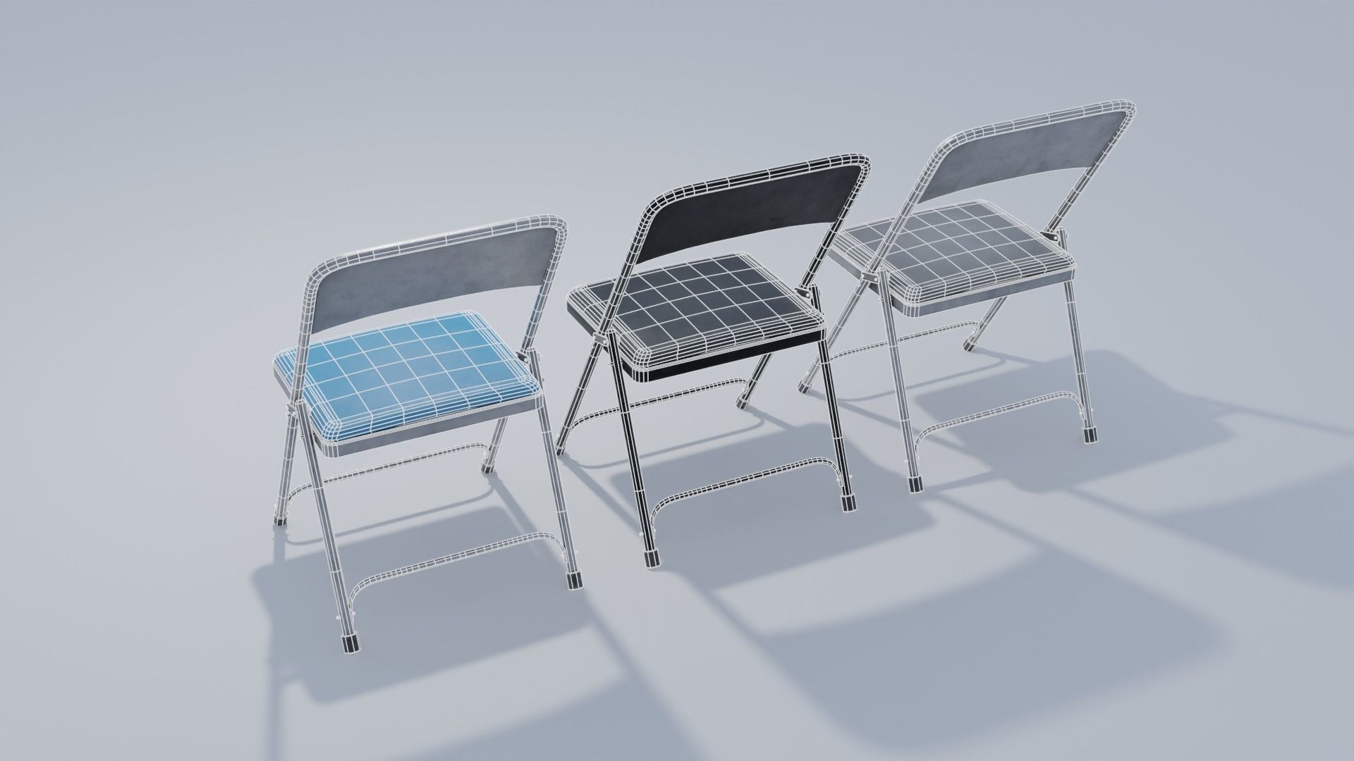 Folding Chair 4K and 2K Low-poly 3D model_4