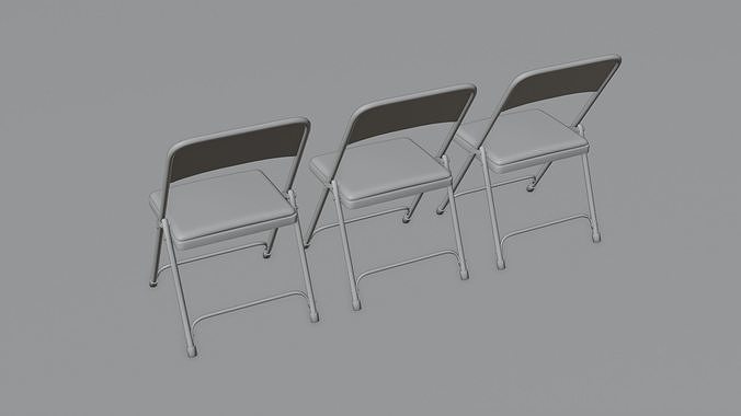 Folding Chair 4K and 2K Low-poly 3D model 6