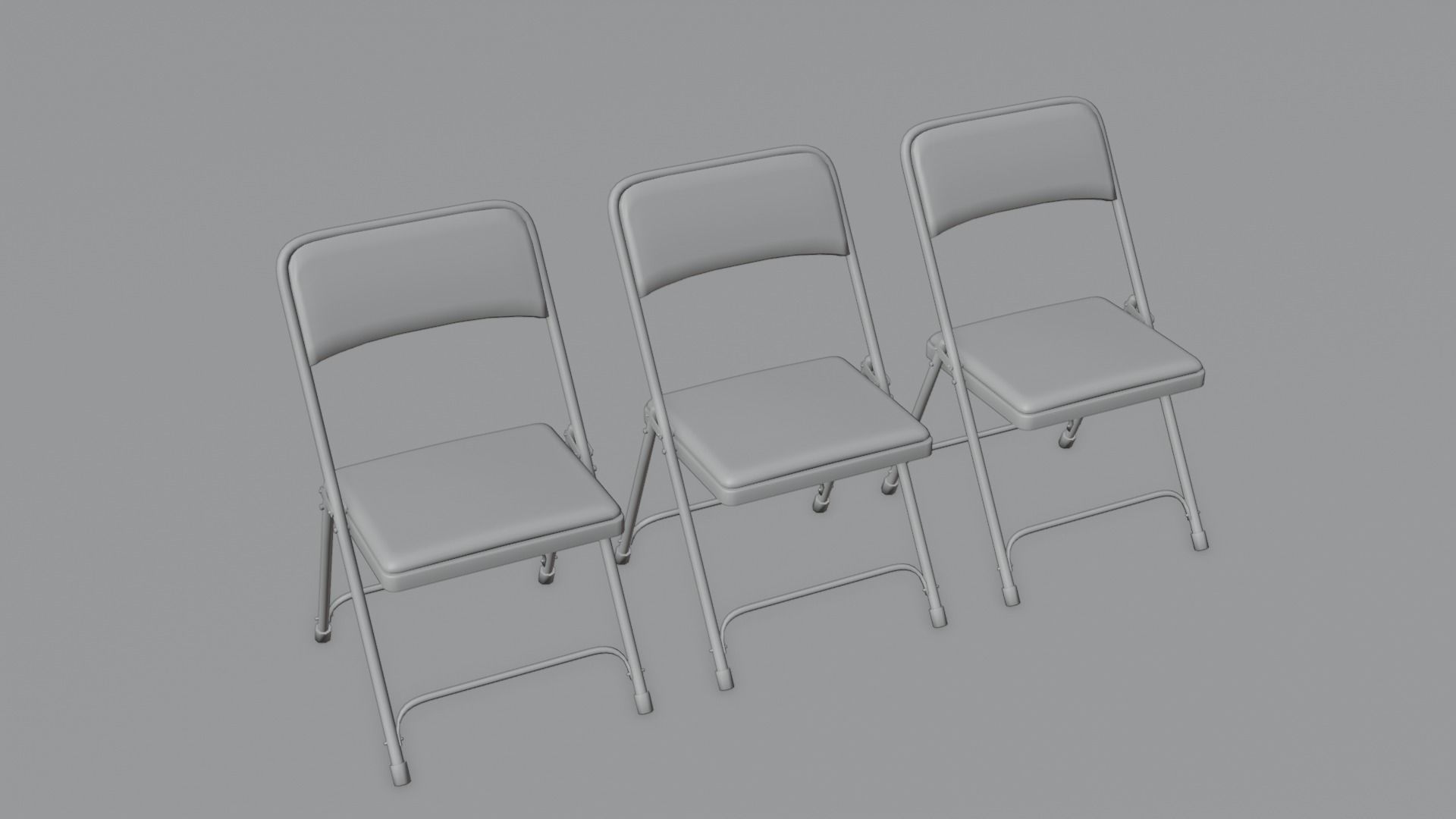 Folding Chair 4K and 2K Low-poly 3D model_2
