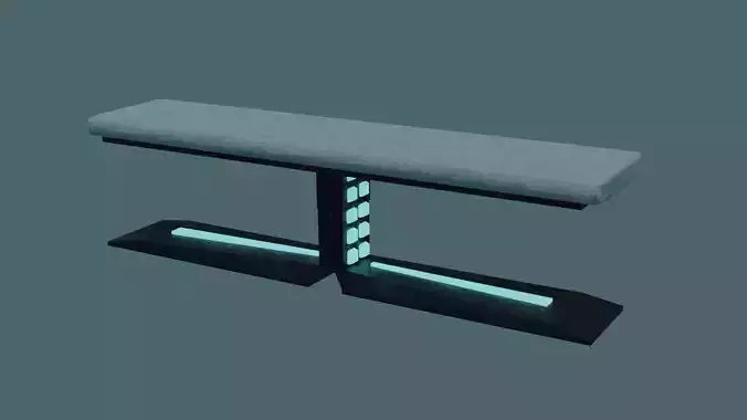 Blue Sci-fi Glowing Cyberpunk Bench