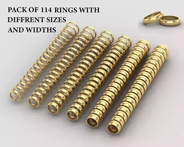 Pack of 114 rings in all sizes and widths 35-MWC 3D print model