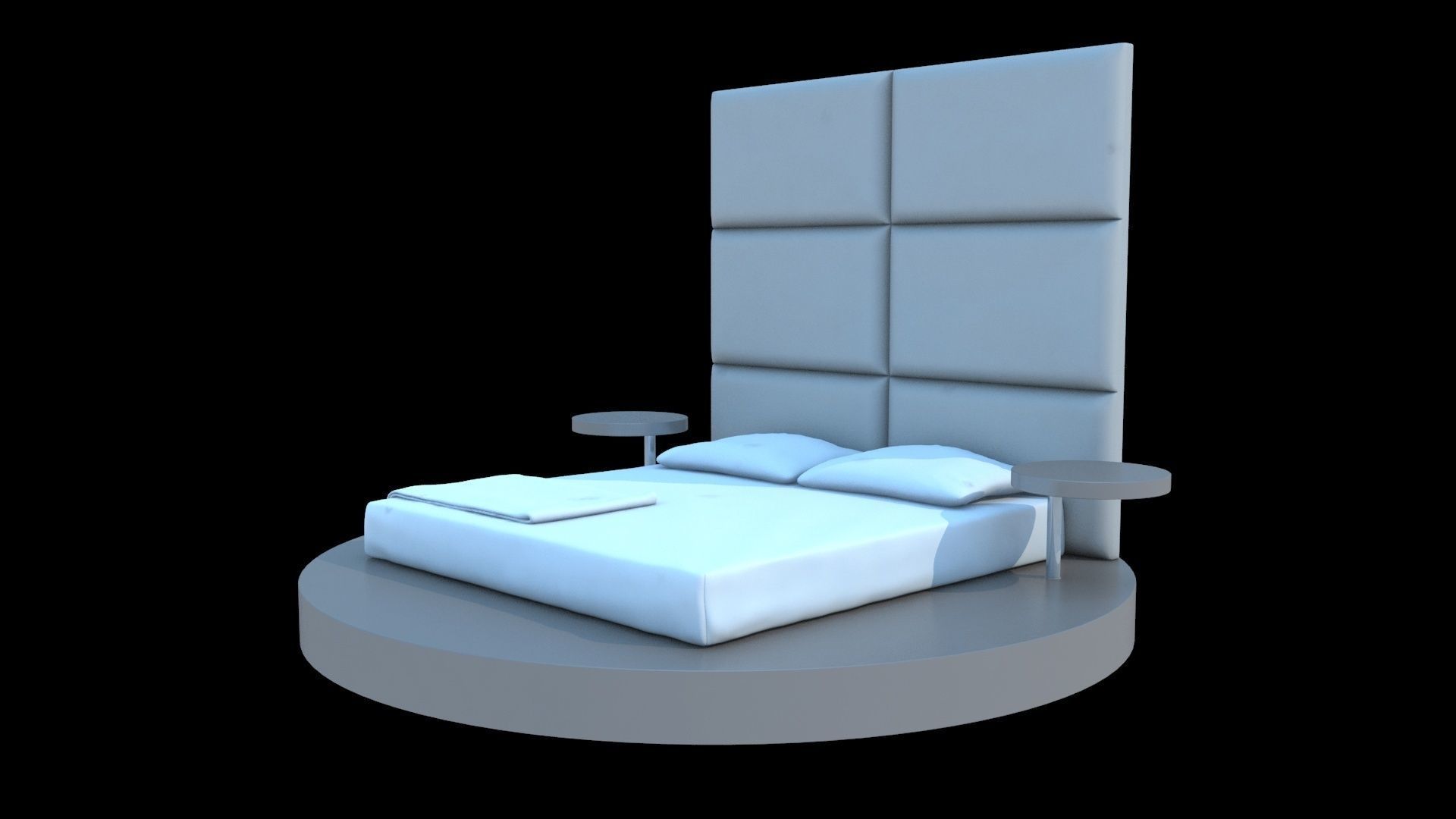 3D Modern Bed Model Low-poly 3D model_6