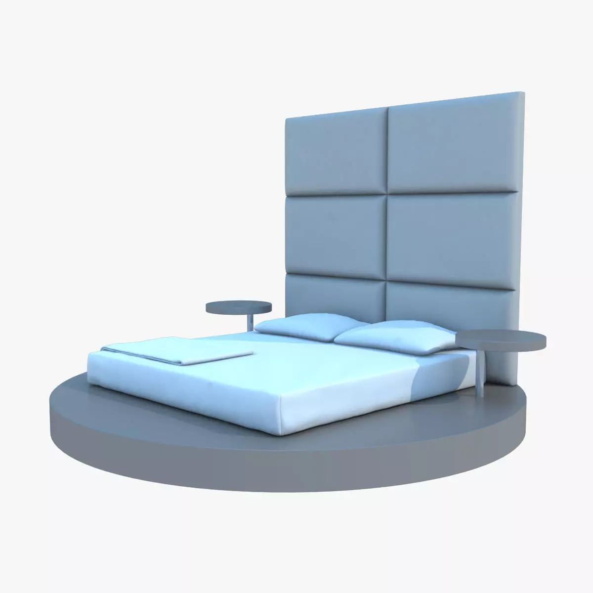 3D Modern Bed Model Low-poly 3D model_0