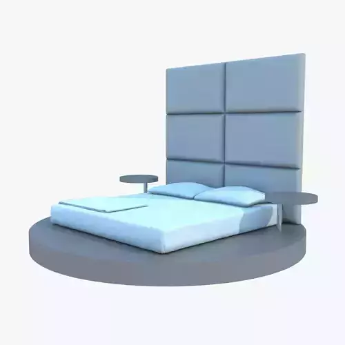 3D Modern Bed Model Low-poly 3D model