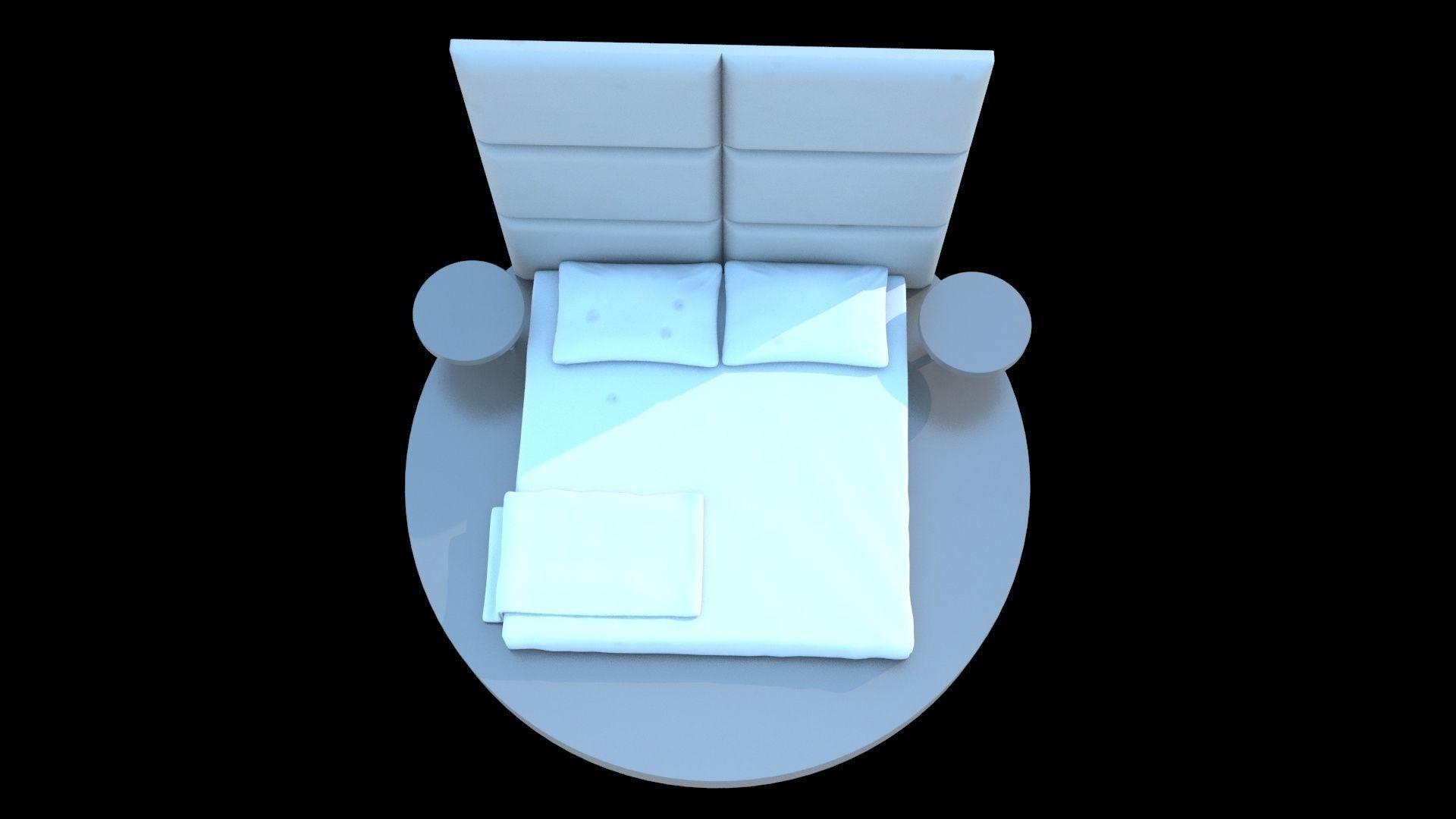 3D Modern Bed Model Low-poly 3D model_5