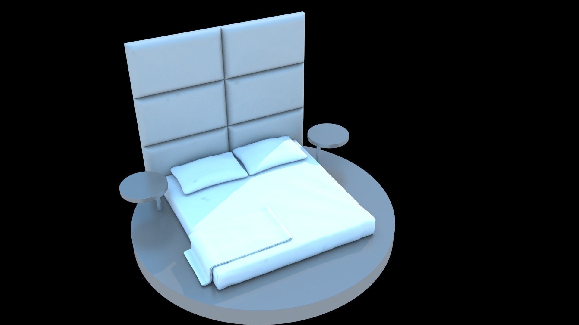 3D Modern Bed Model Low-poly 3D model_4