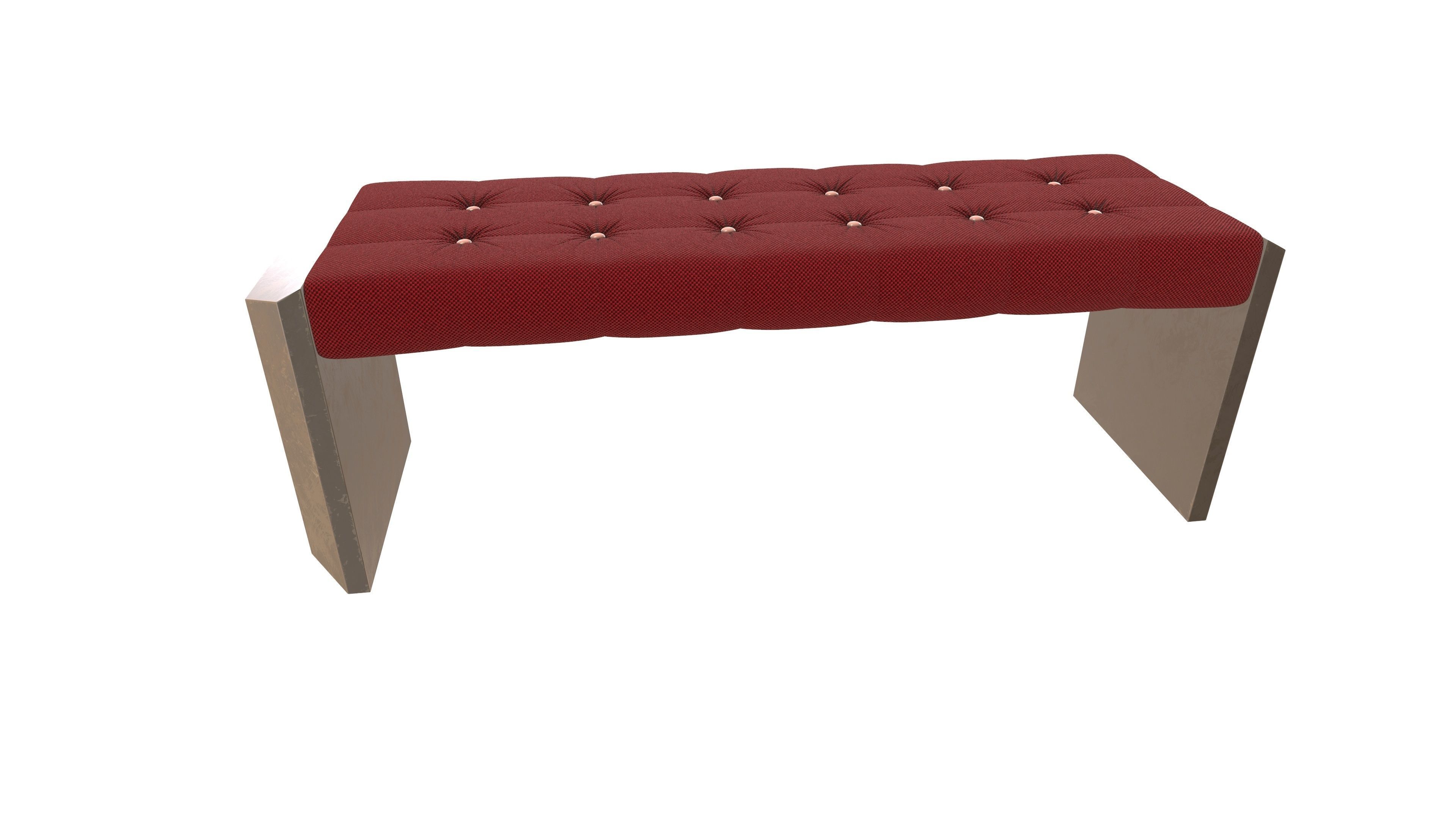 Modern Sofa Bench 3D Model AR VR Low-poly 3D model_3