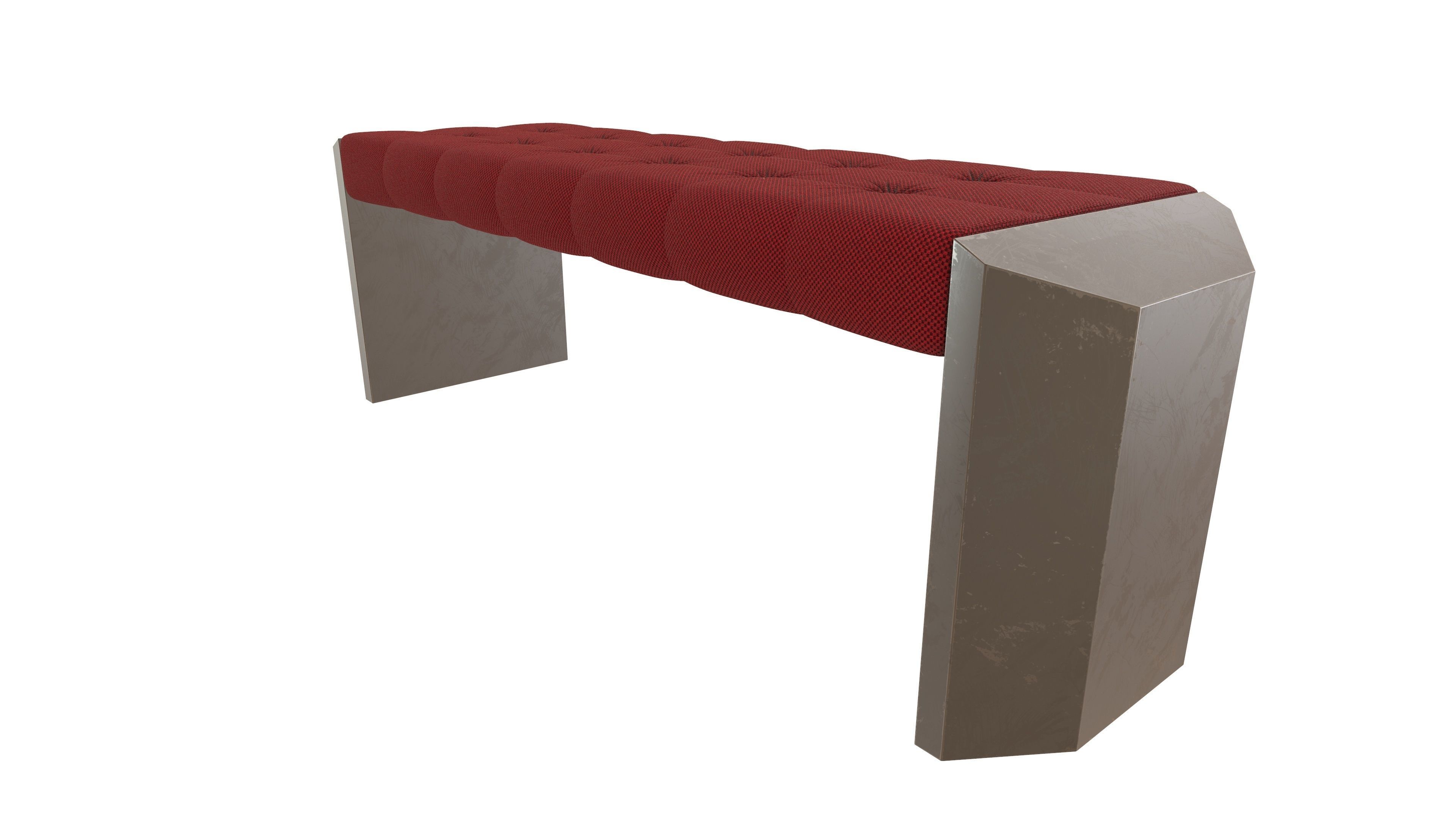 Modern Sofa Bench 3D Model AR VR Low-poly 3D model_5