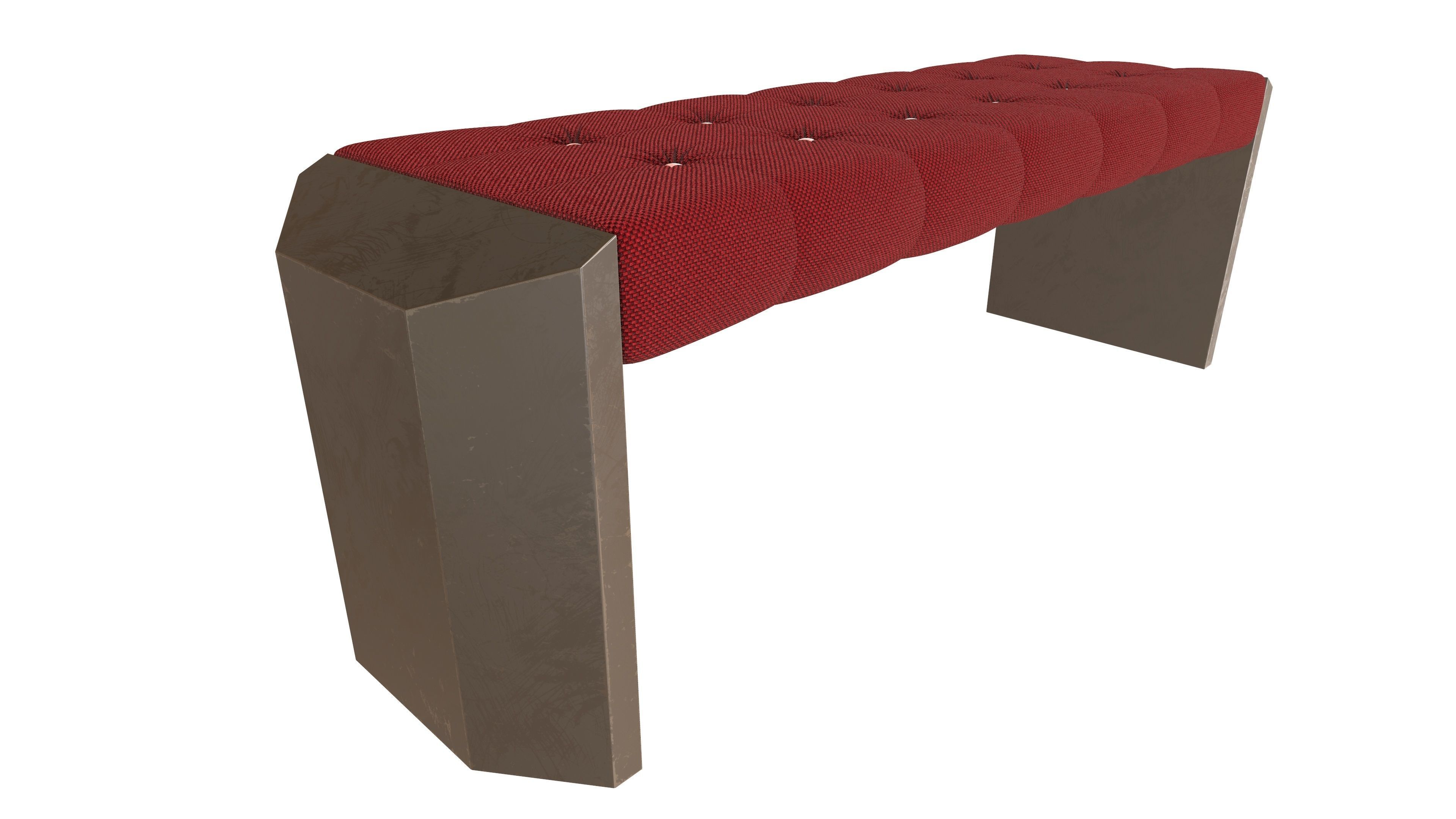 Modern Sofa Bench 3D Model AR VR Low-poly 3D model_6