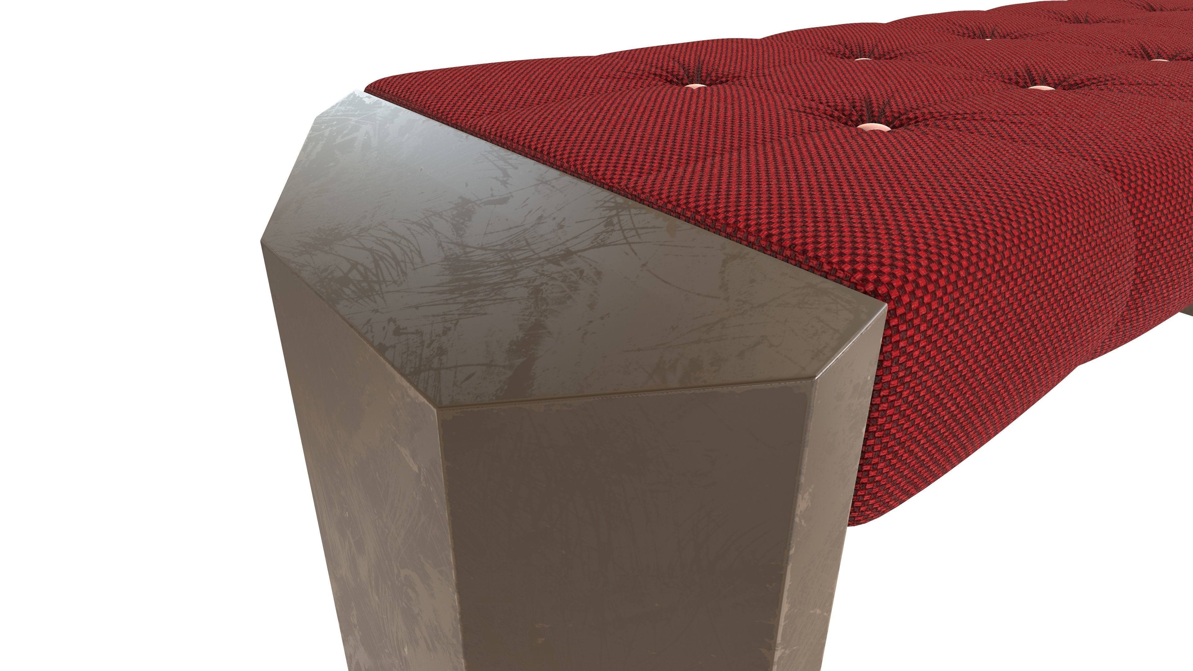 Modern Sofa Bench 3D Model AR VR Low-poly 3D model_7