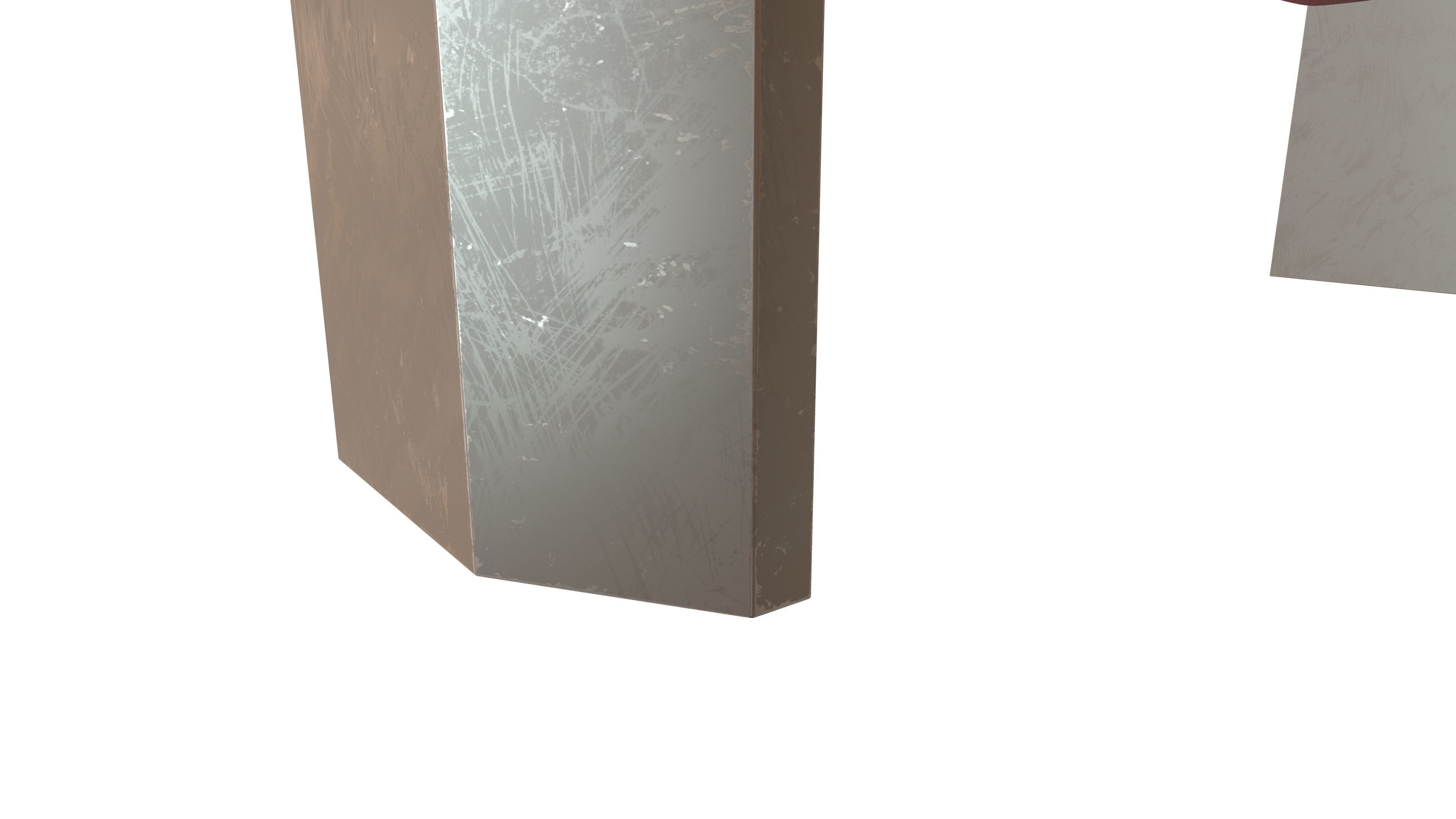 Modern Sofa Bench 3D Model AR VR Low-poly 3D model_8