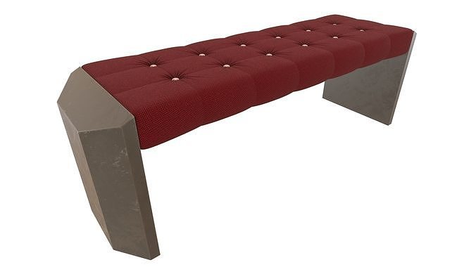 Modern Sofa Bench 3D Model AR VR Low-poly 3D model