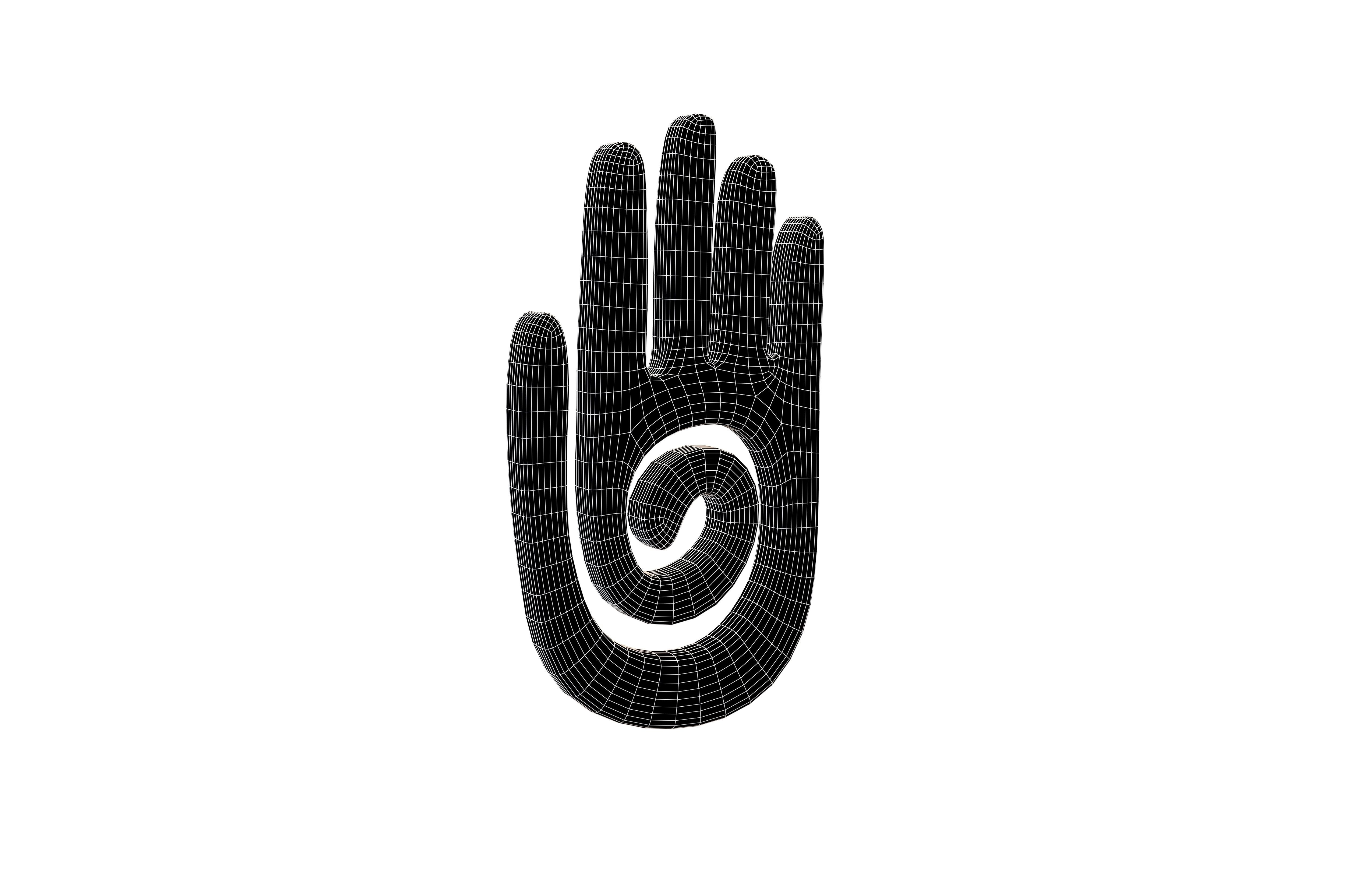 Hamsa Hand Symbol v1 002 Low-poly 3D model_5