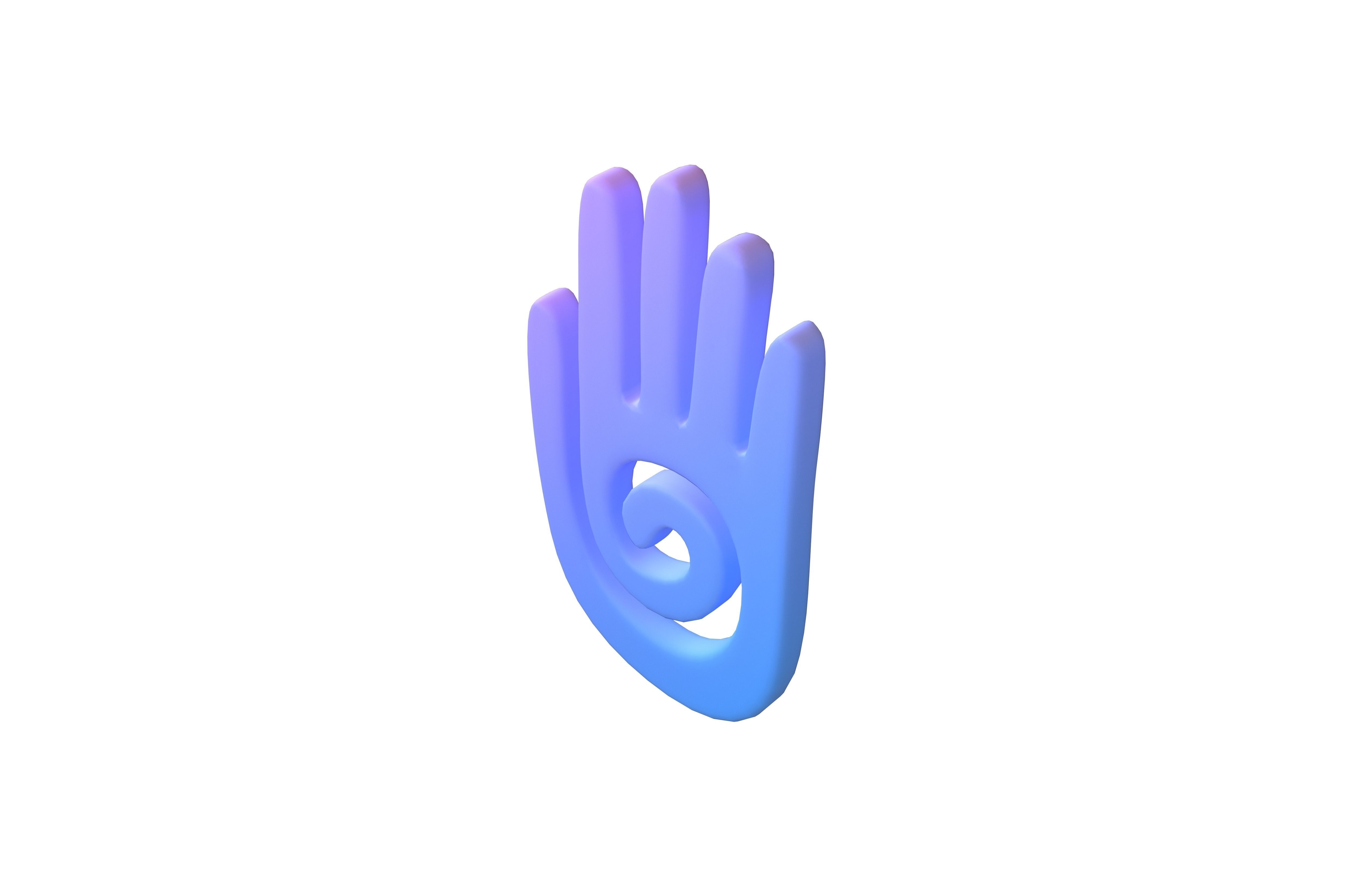 Hamsa Hand Symbol v1 002 Low-poly 3D model_1