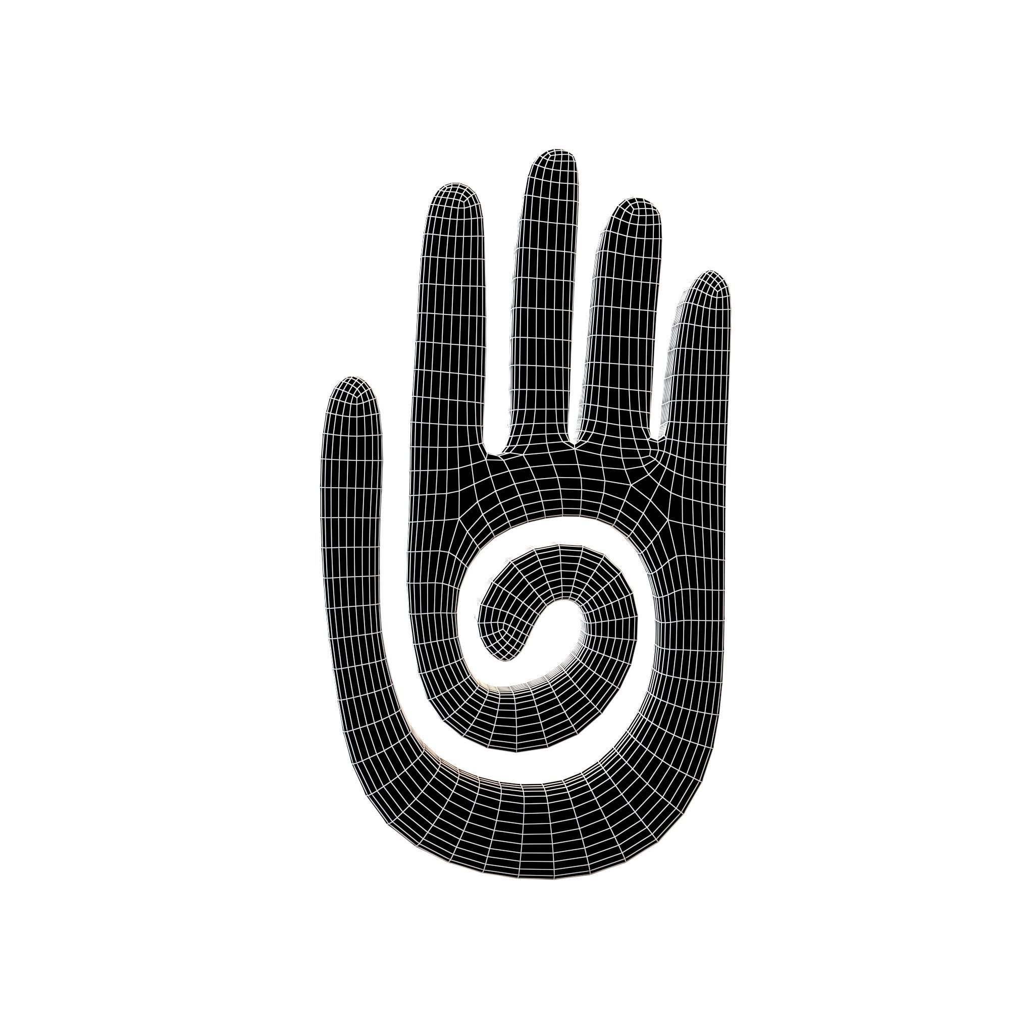 Hamsa Hand Symbol v1 002 Low-poly 3D model_4
