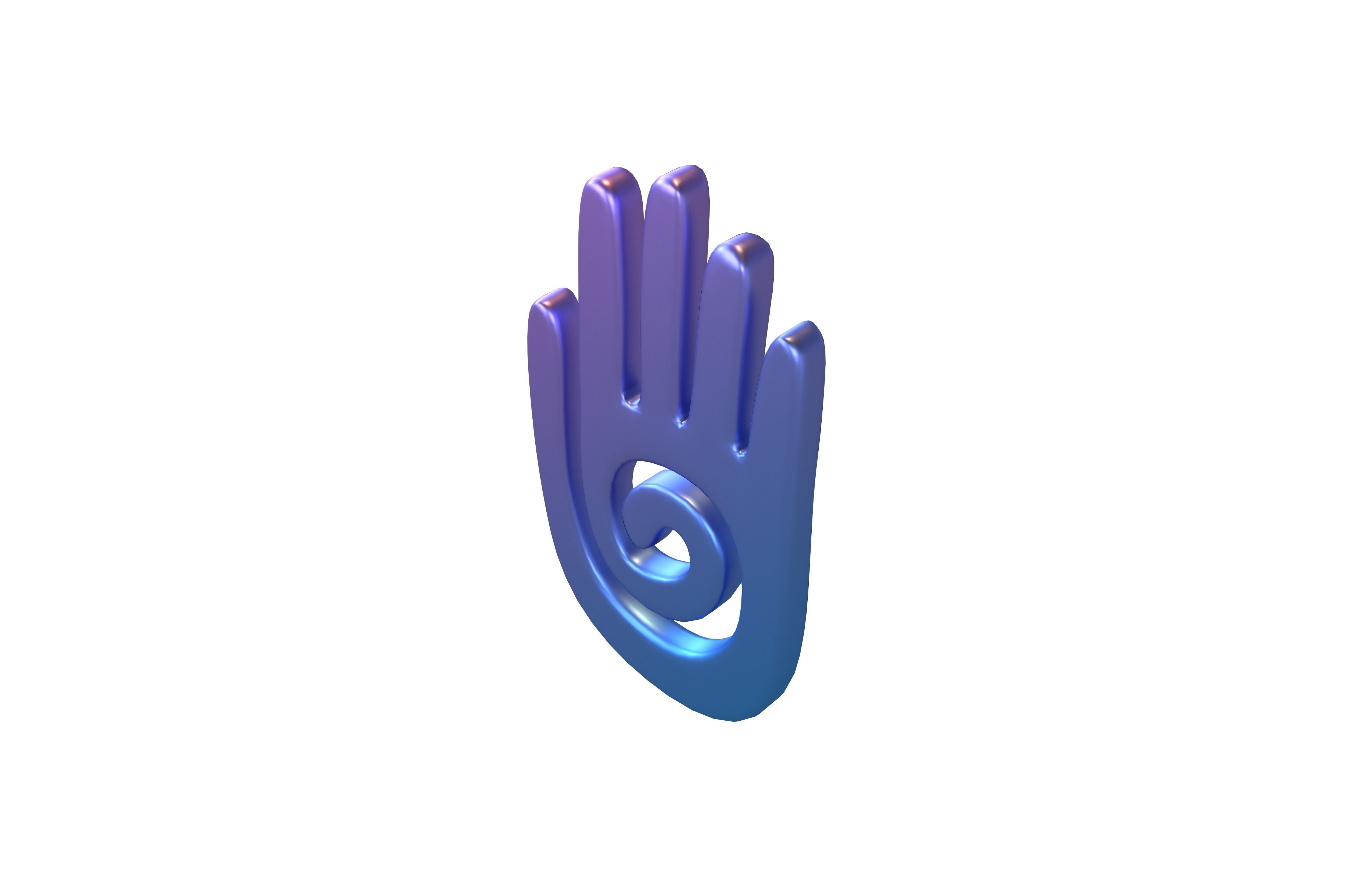 Hamsa Hand Symbol v1 003 Low-poly 3D model_2