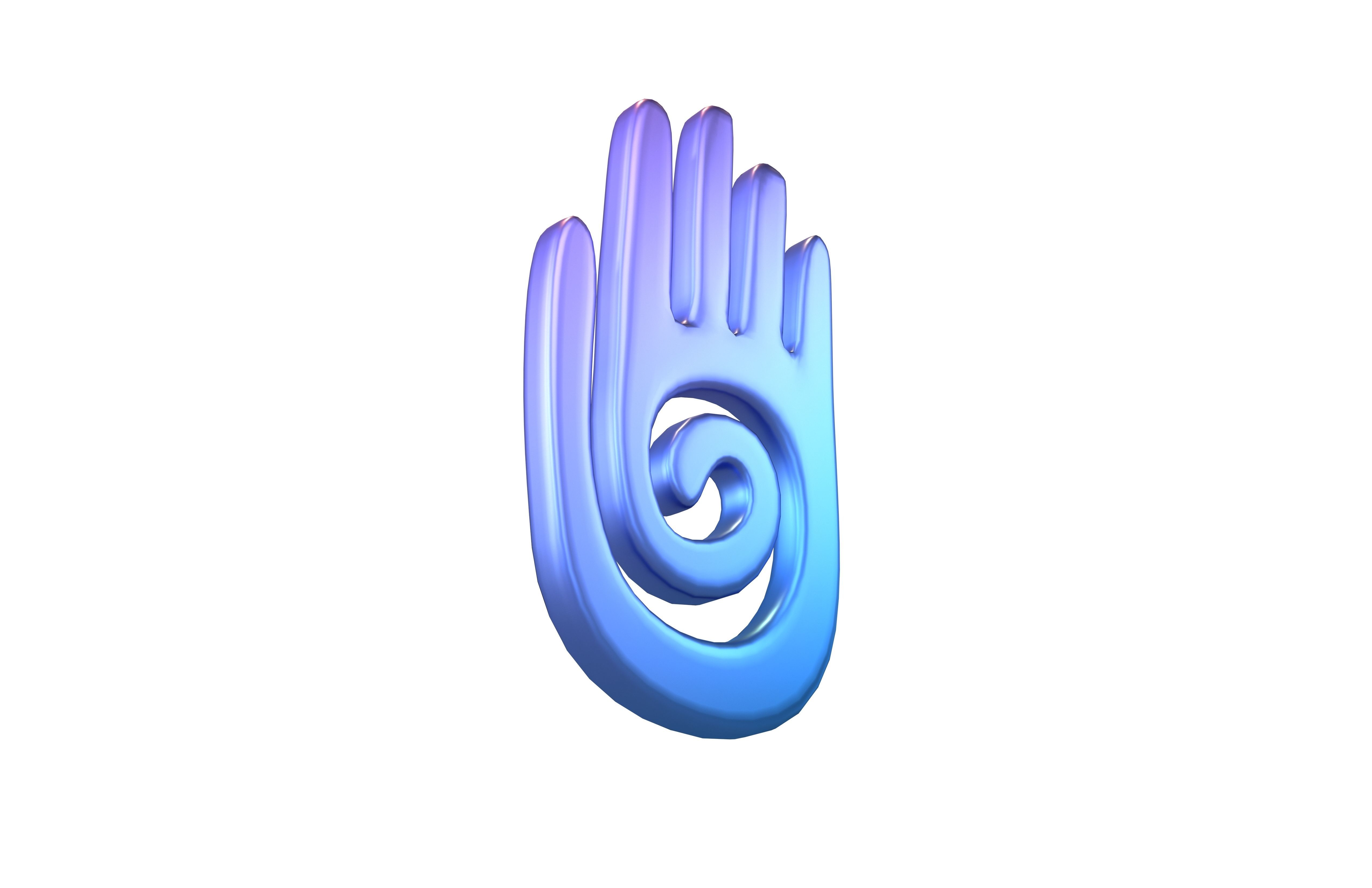 Hamsa Hand Symbol v1 003 Low-poly 3D model_3