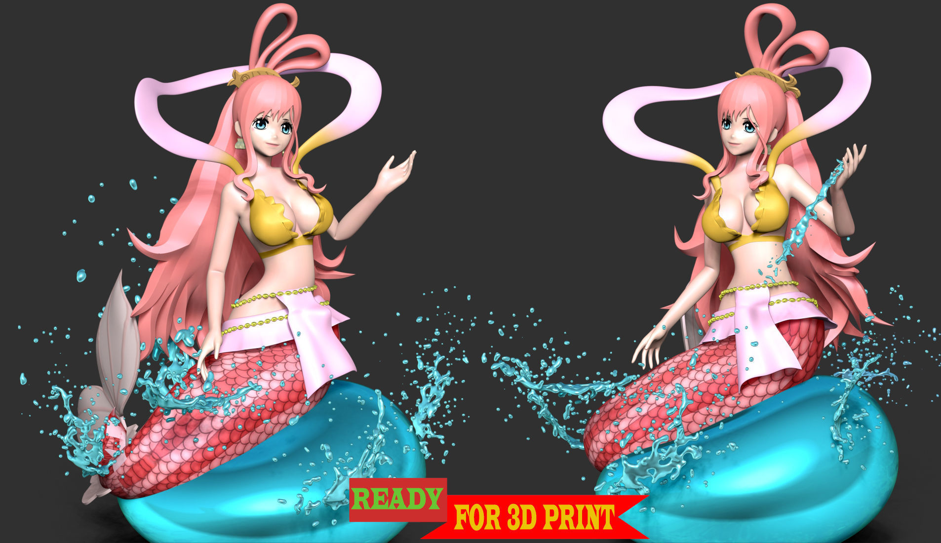 Shirahoshi - One Piece Battle Dance 3D print model_3