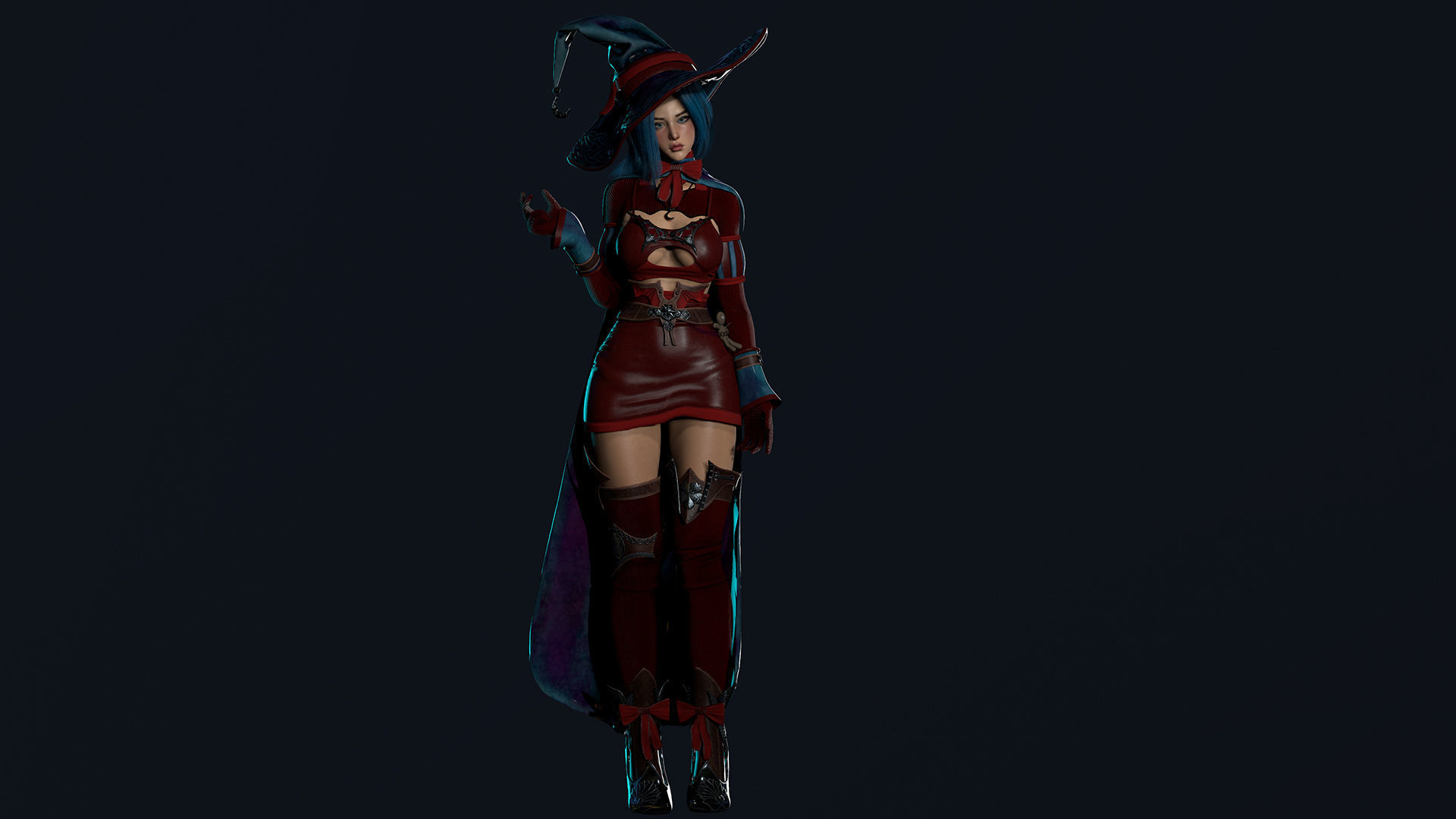 Witch  Low-poly 3D model_10