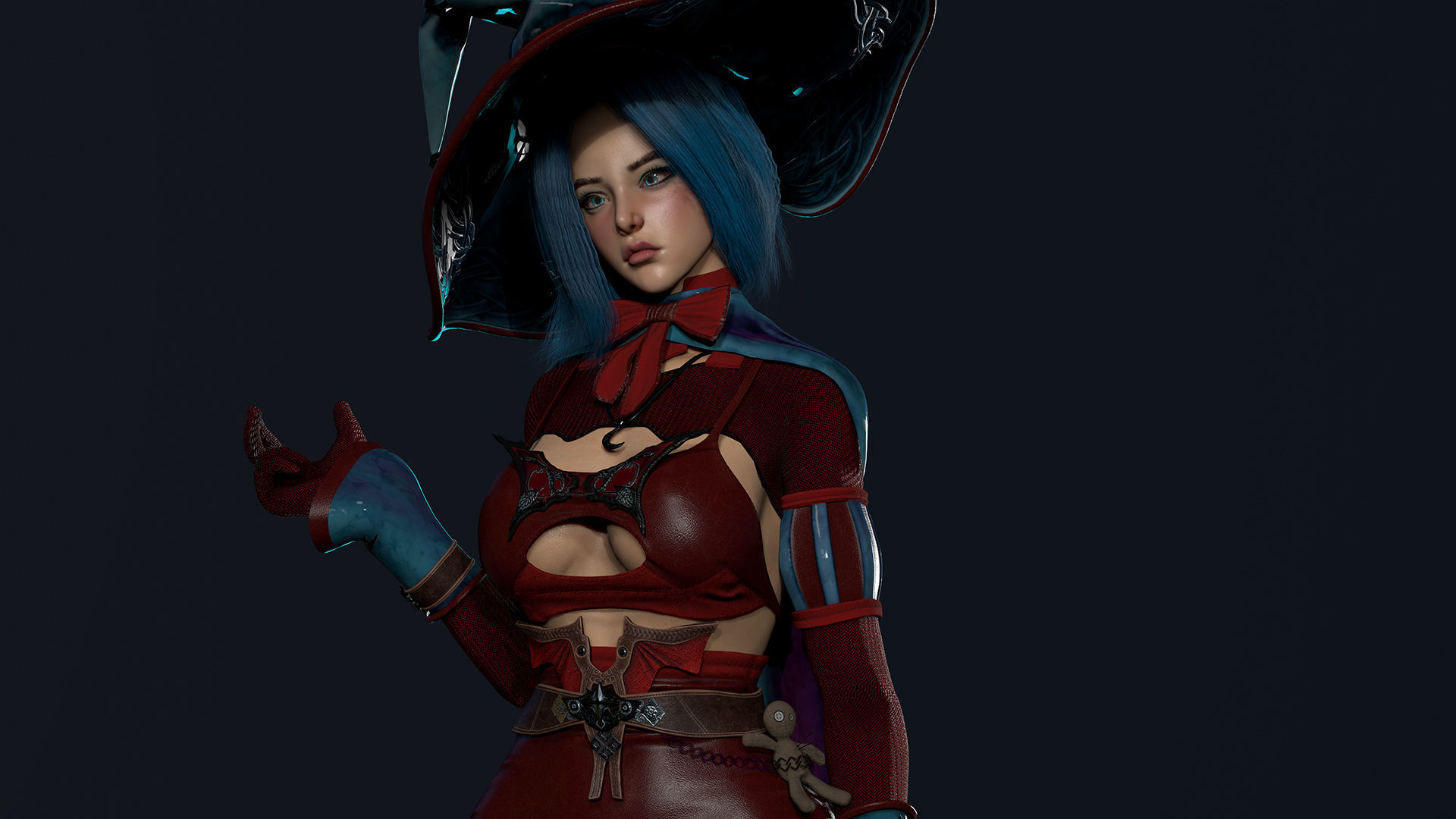 Witch  Low-poly 3D model_6