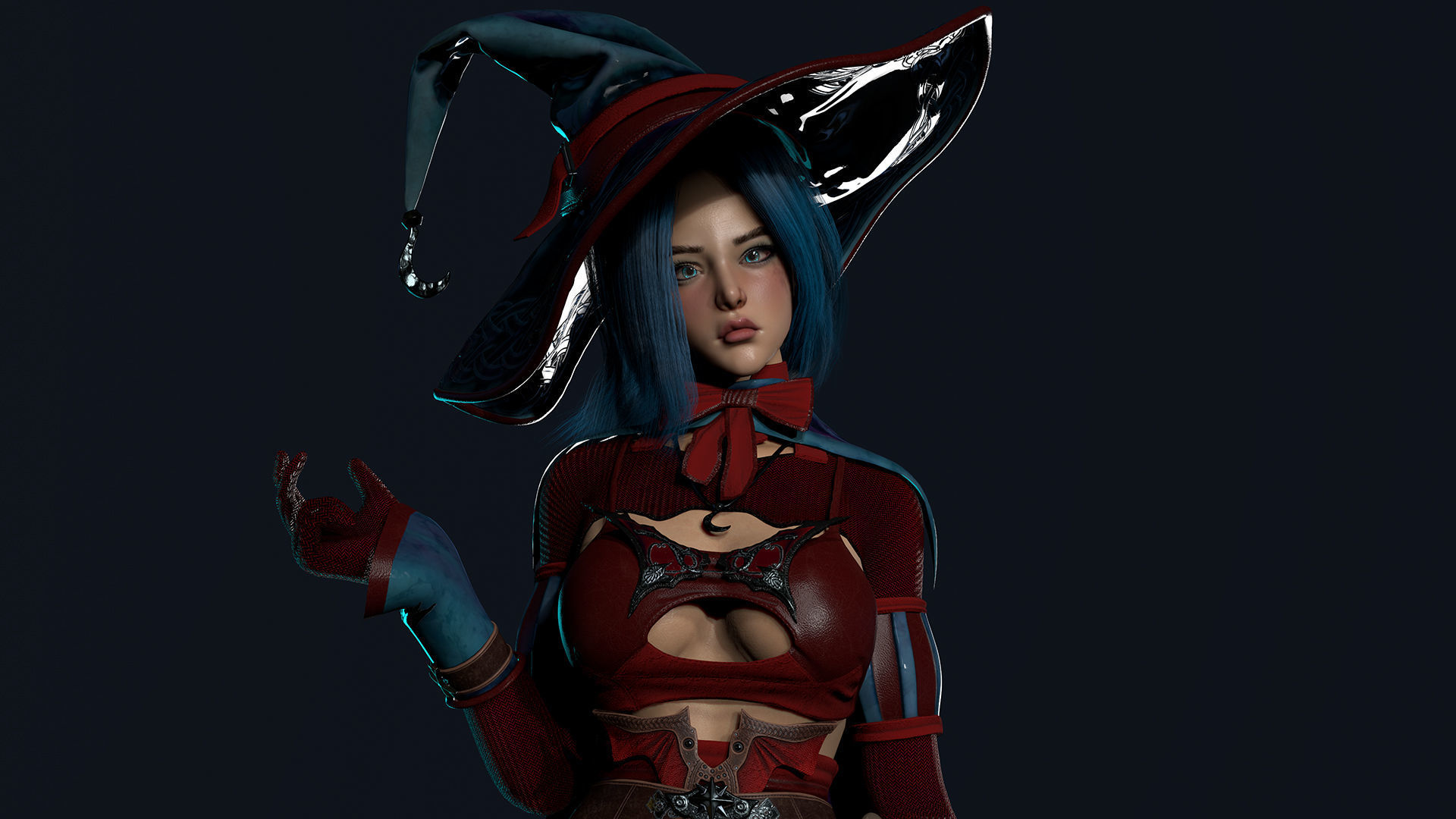 Witch  Low-poly 3D model_5