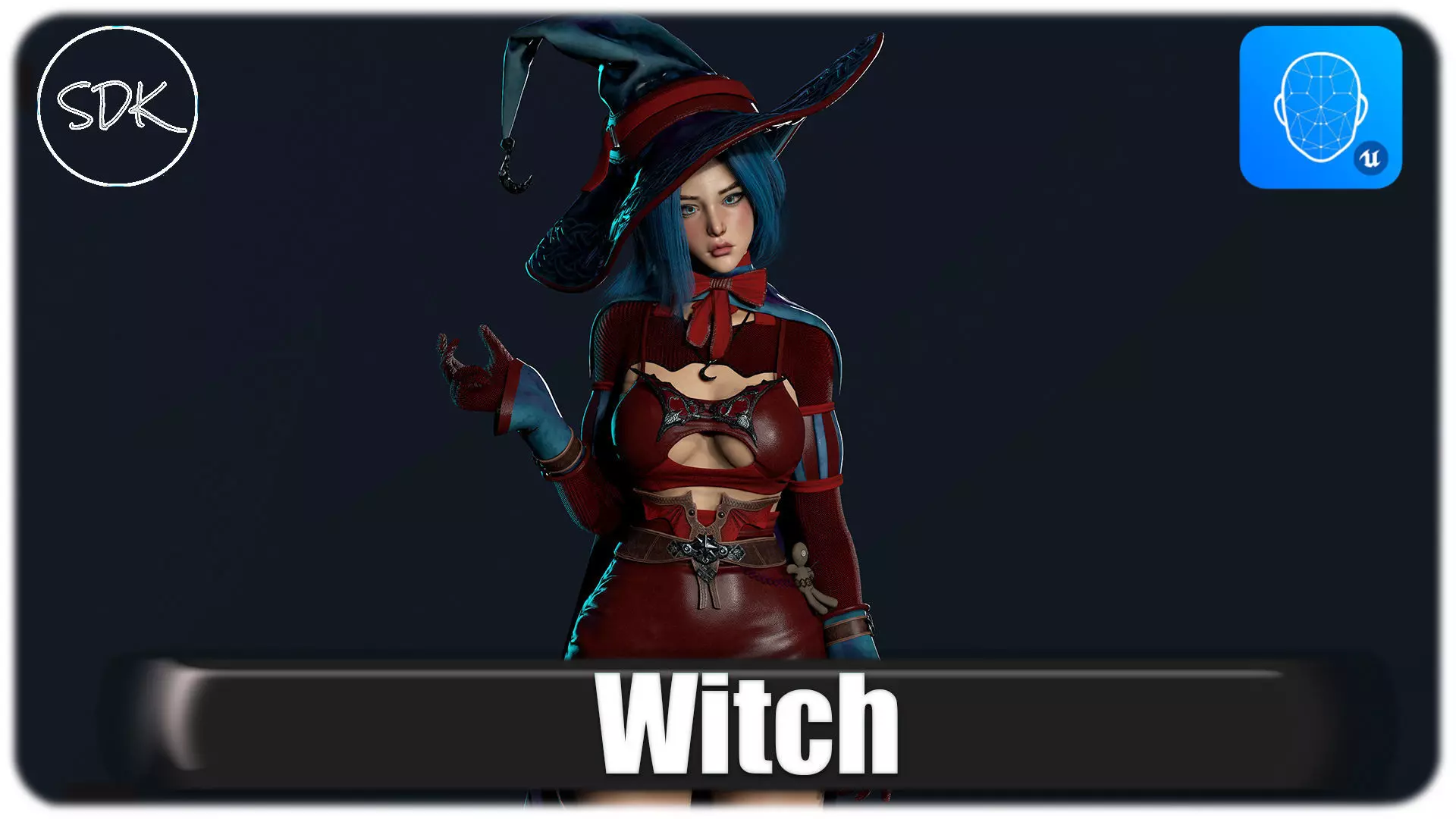 Witch  Low-poly 3D model_0