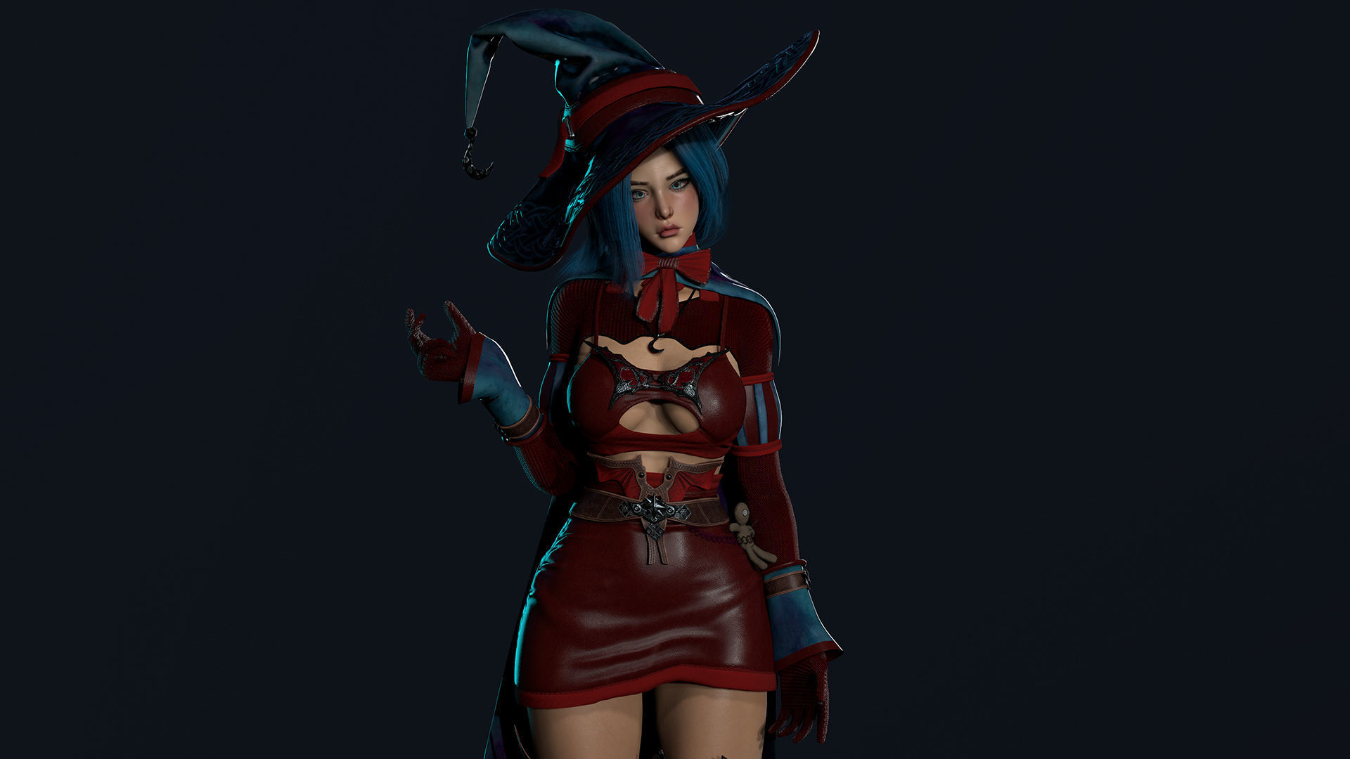 Witch  Low-poly 3D model_11
