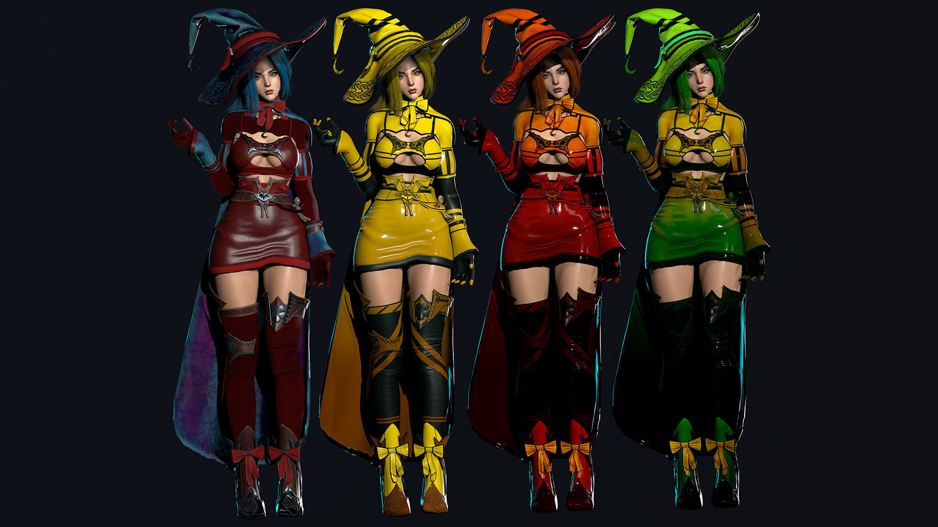 Witch  Low-poly 3D model_3